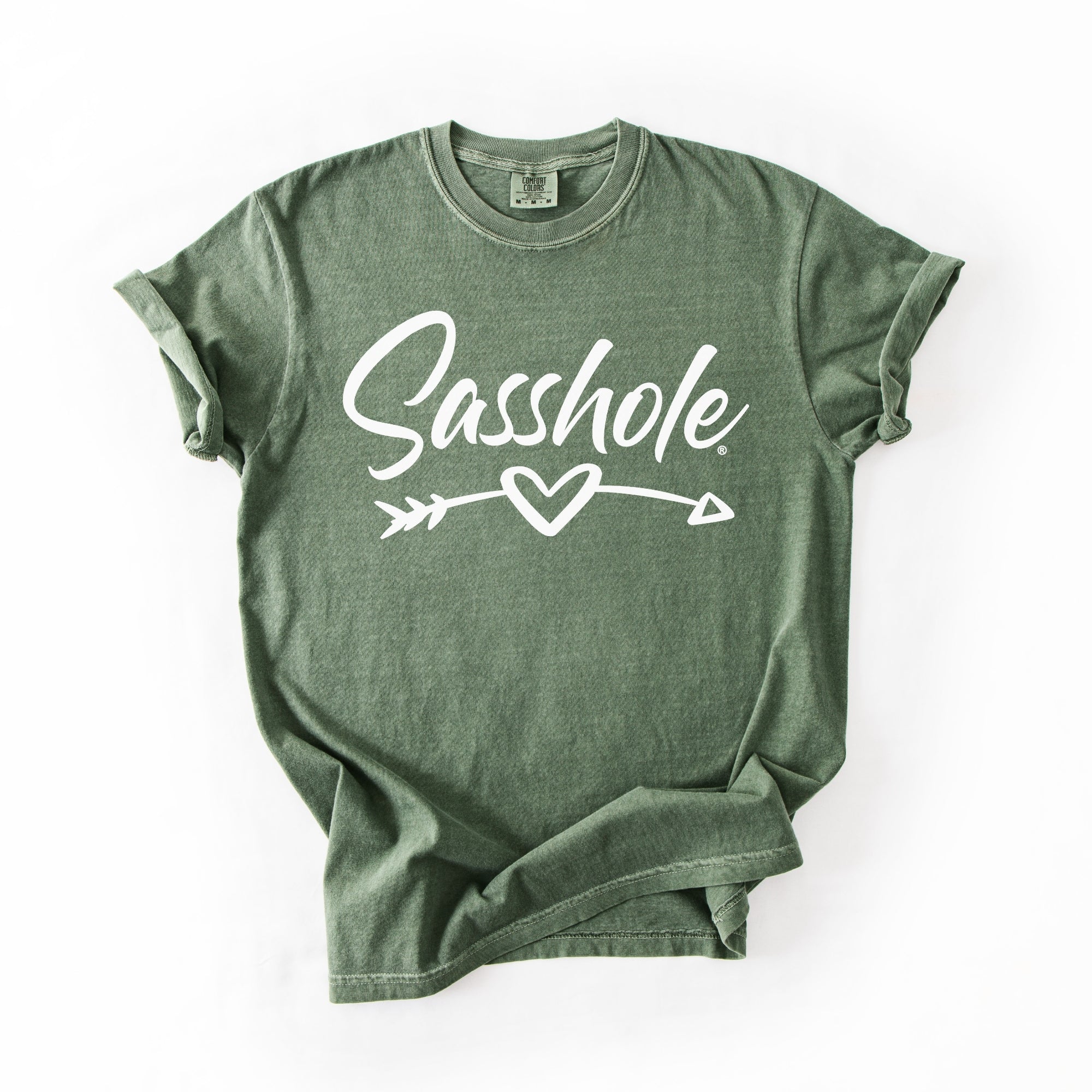 Image of Sasshole® Arrow Heart T-Shirt – Funny, Flirty, and Bold Graphic Tee for Women – Comfort Color T-shirts - Funny Graphic Tee by Sasshole® Clothing