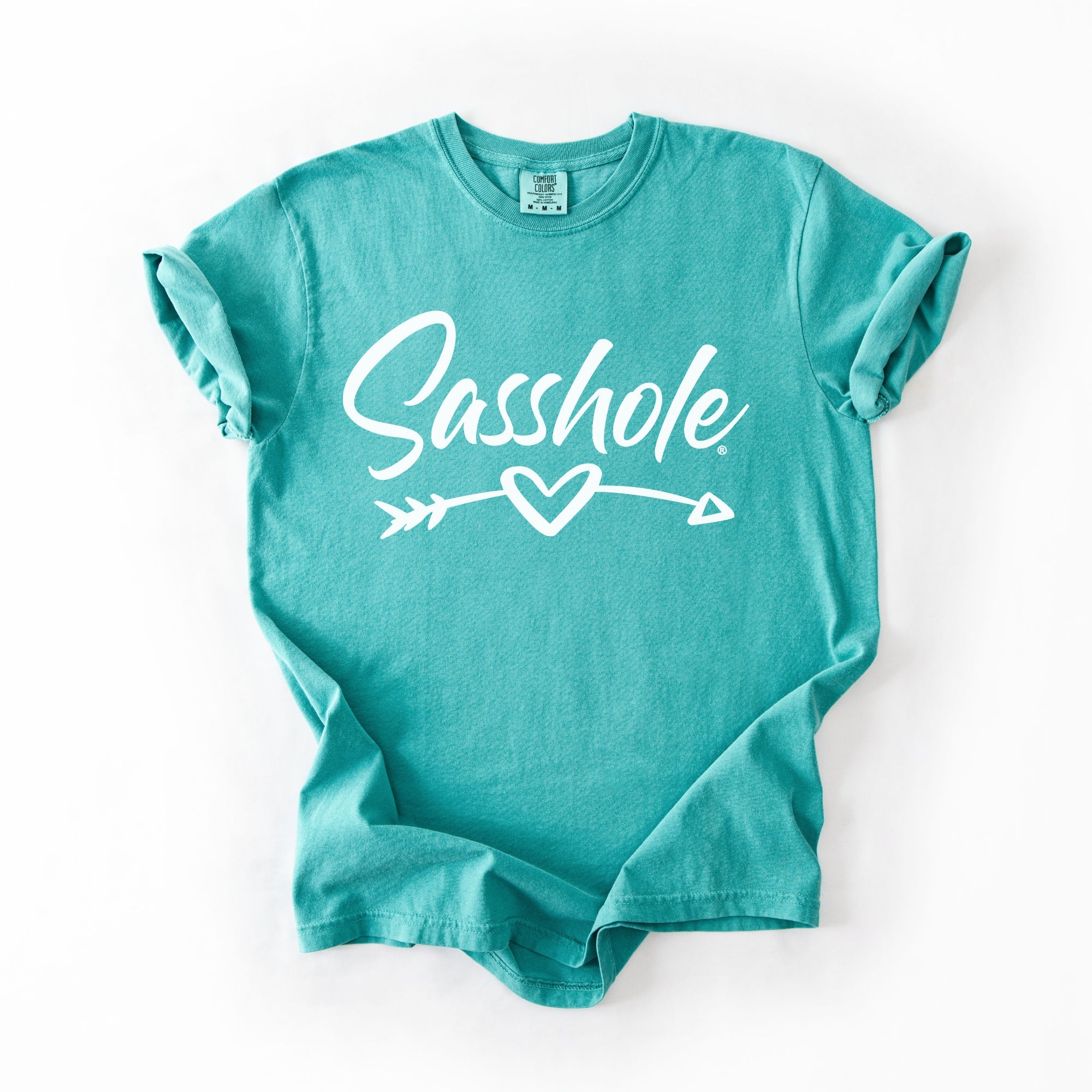 Image of Sasshole® Arrow Heart T-Shirt – Funny, Flirty, and Bold Graphic Tee for Women – Comfort Color T-shirts - Funny Graphic Tee by Sasshole® Clothing