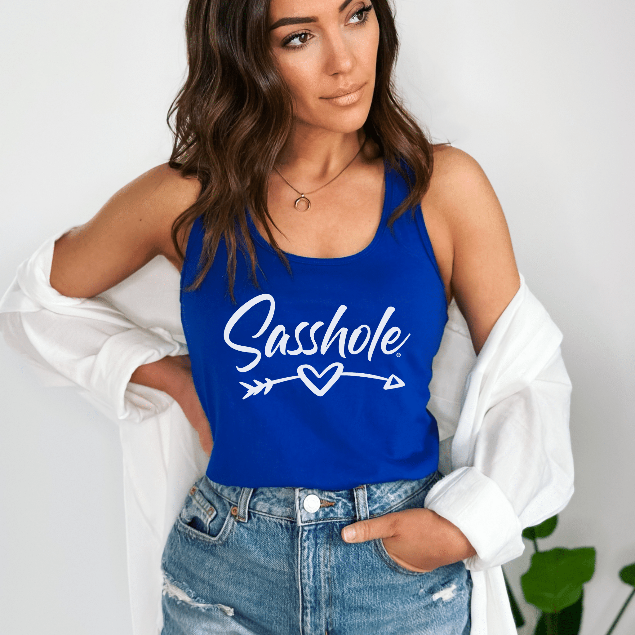 Image of Sasshole® Arrowed Heart Women's Tank Top - Love with Attitude - Funny Graphic Tee by Sasshole® Clothing