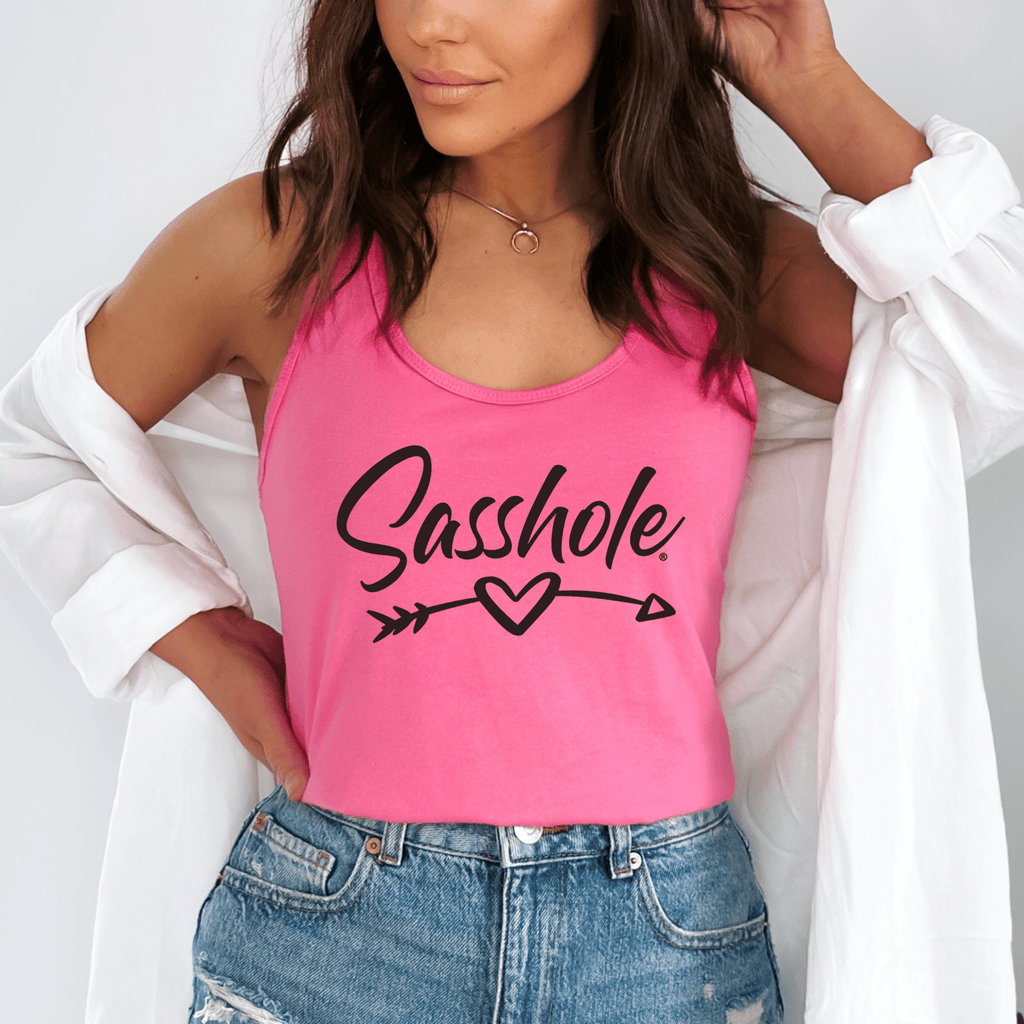 Sasshole® Arrowed Heart Women's Tank Top - Love with Attitude - Funny Graphic Tee by Sasshole® Clothing