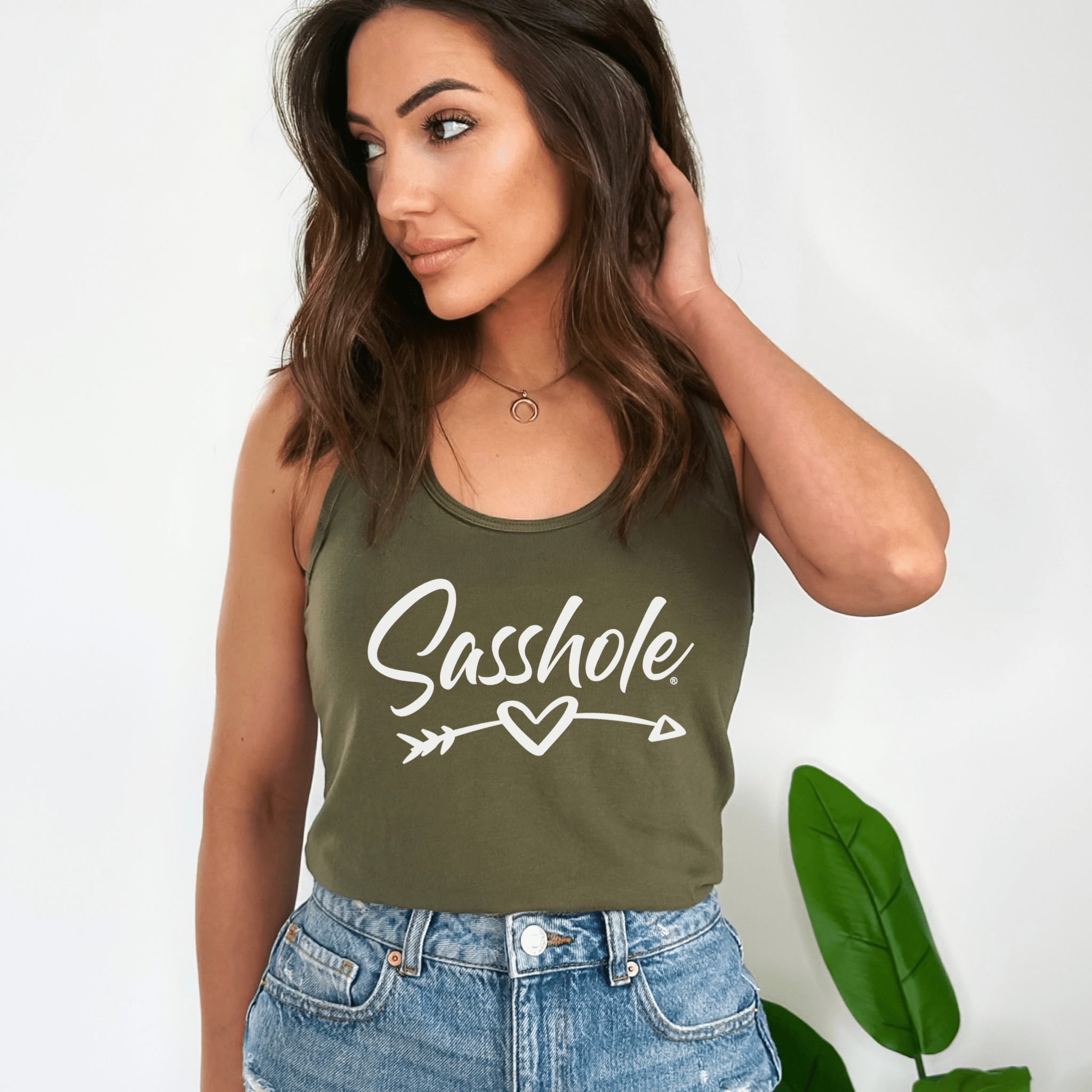 Image of Sasshole® Arrowed Heart Women's Tank Top - Love with Attitude - Funny Graphic Tee by Sasshole® Clothing