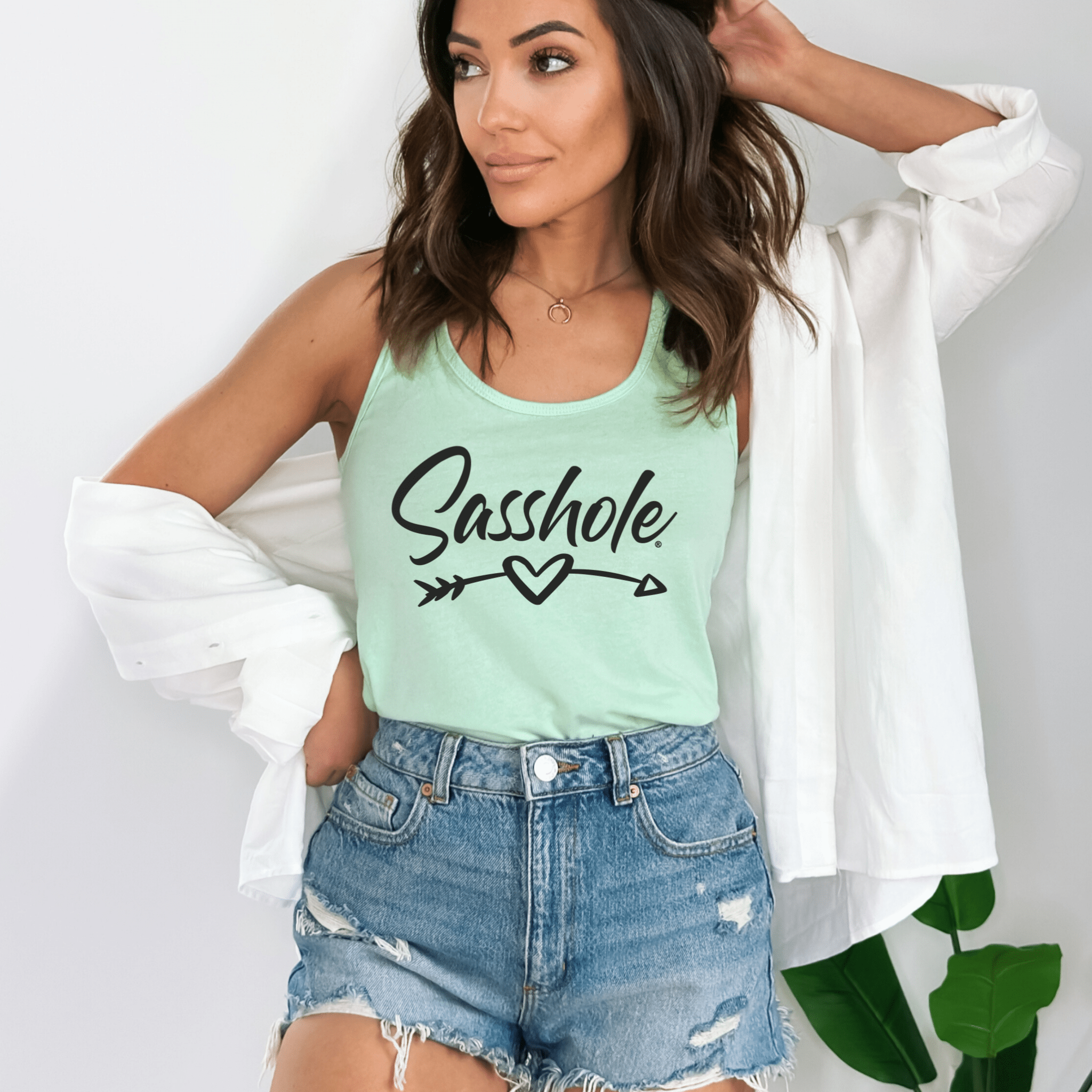 Image of Sasshole® Arrowed Heart Women's Tank Top - Love with Attitude - Funny Graphic Tee by Sasshole® Clothing