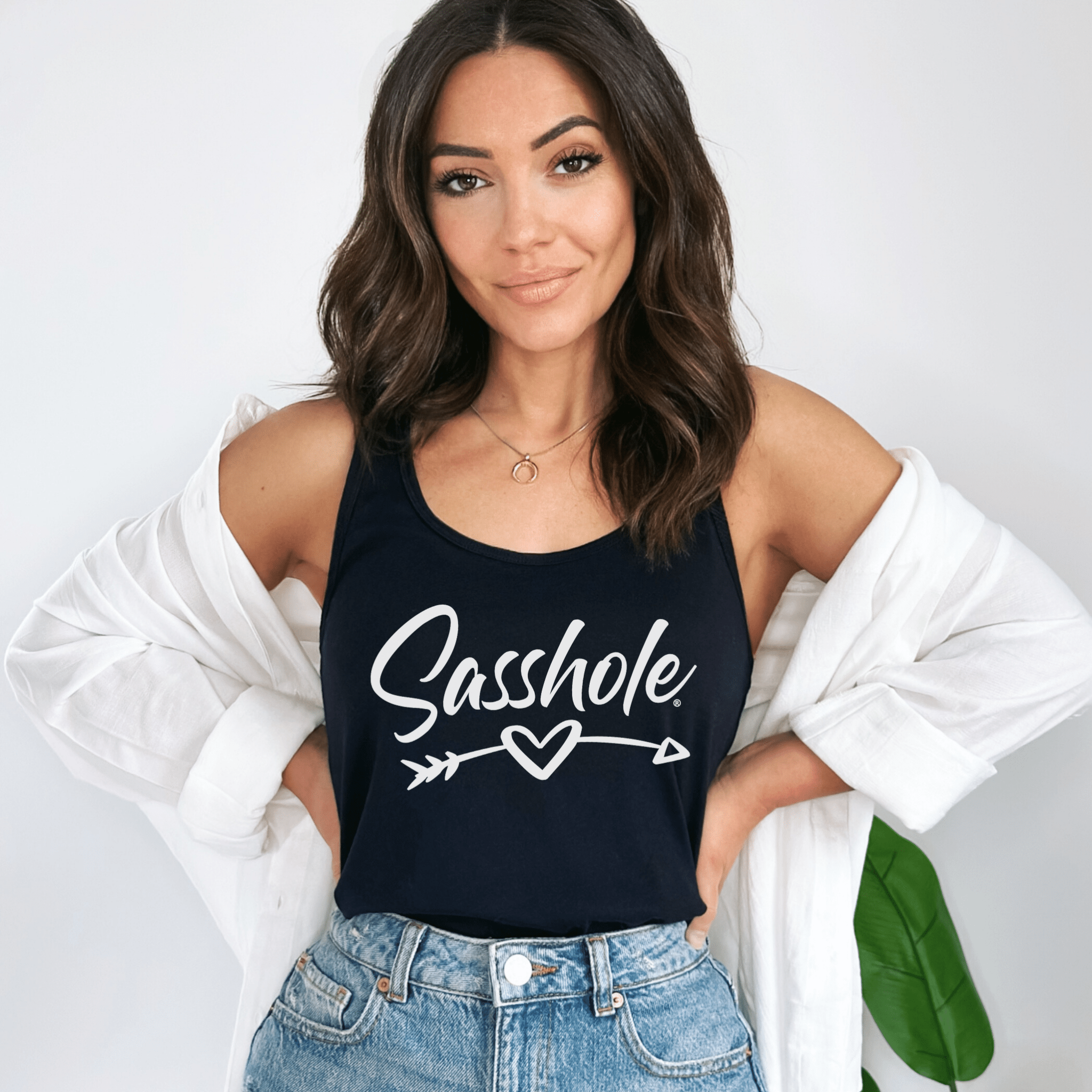 Image of Sasshole® Arrowed Heart Women's Tank Top - Love with Attitude - Funny Graphic Tee by Sasshole® Clothing