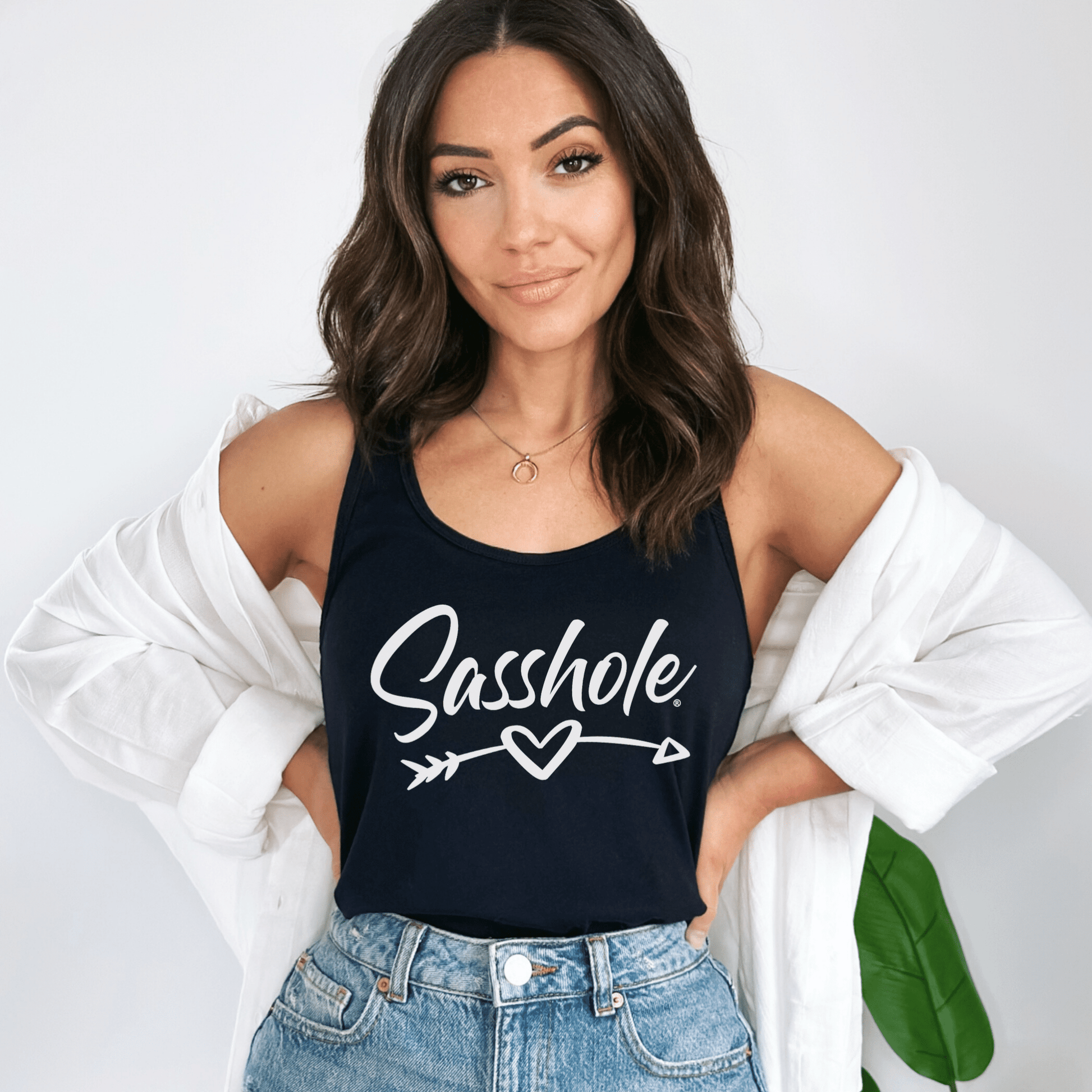 Sasshole® Arrowed Heart Women's Tank Top - Love with Attitude - Funny Graphic Tee by Sasshole® Clothing