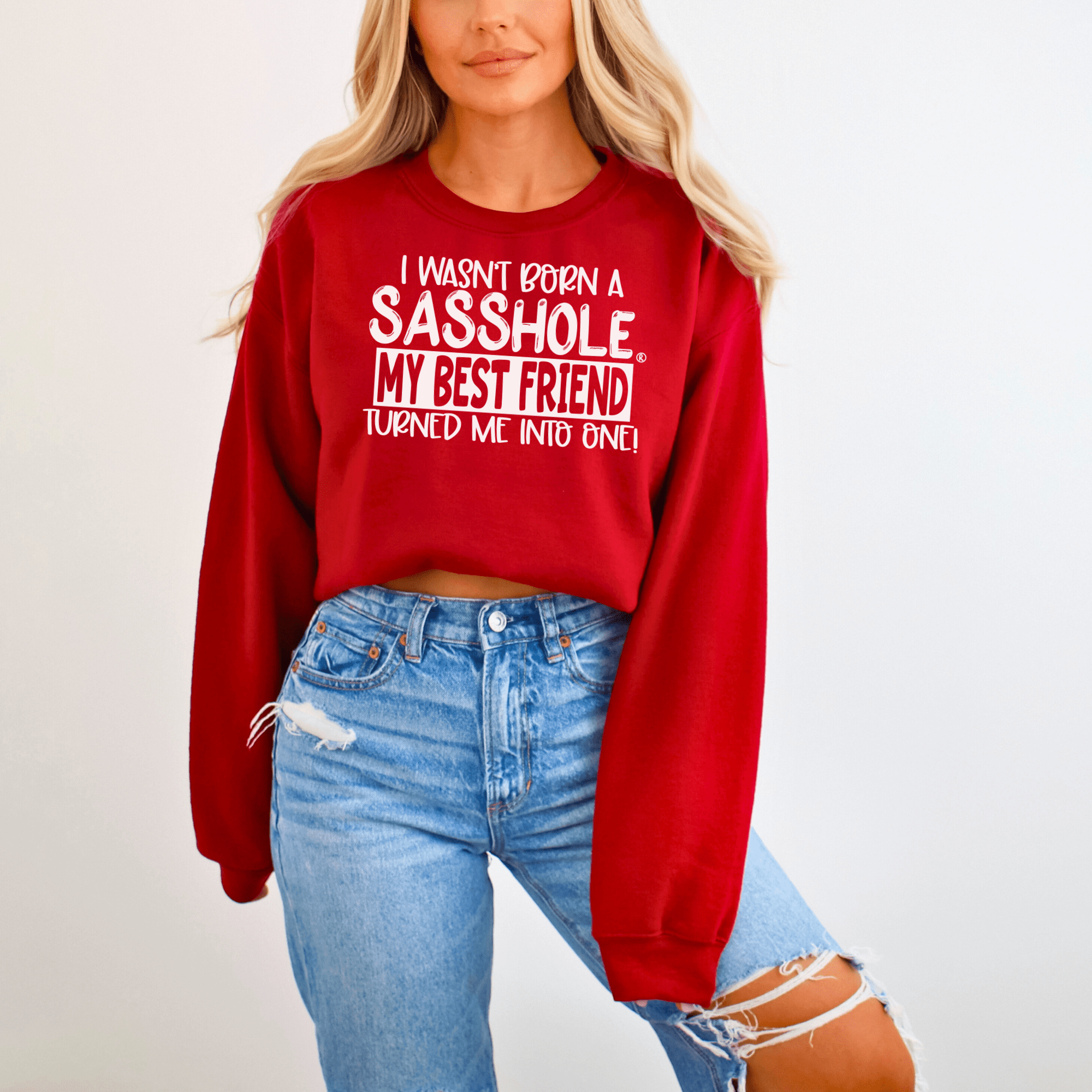 Image of Sasshole® Bestie Women's Sweatshirt – Partners in Sass! - Funny Graphic Tee by Sasshole® Clothing
