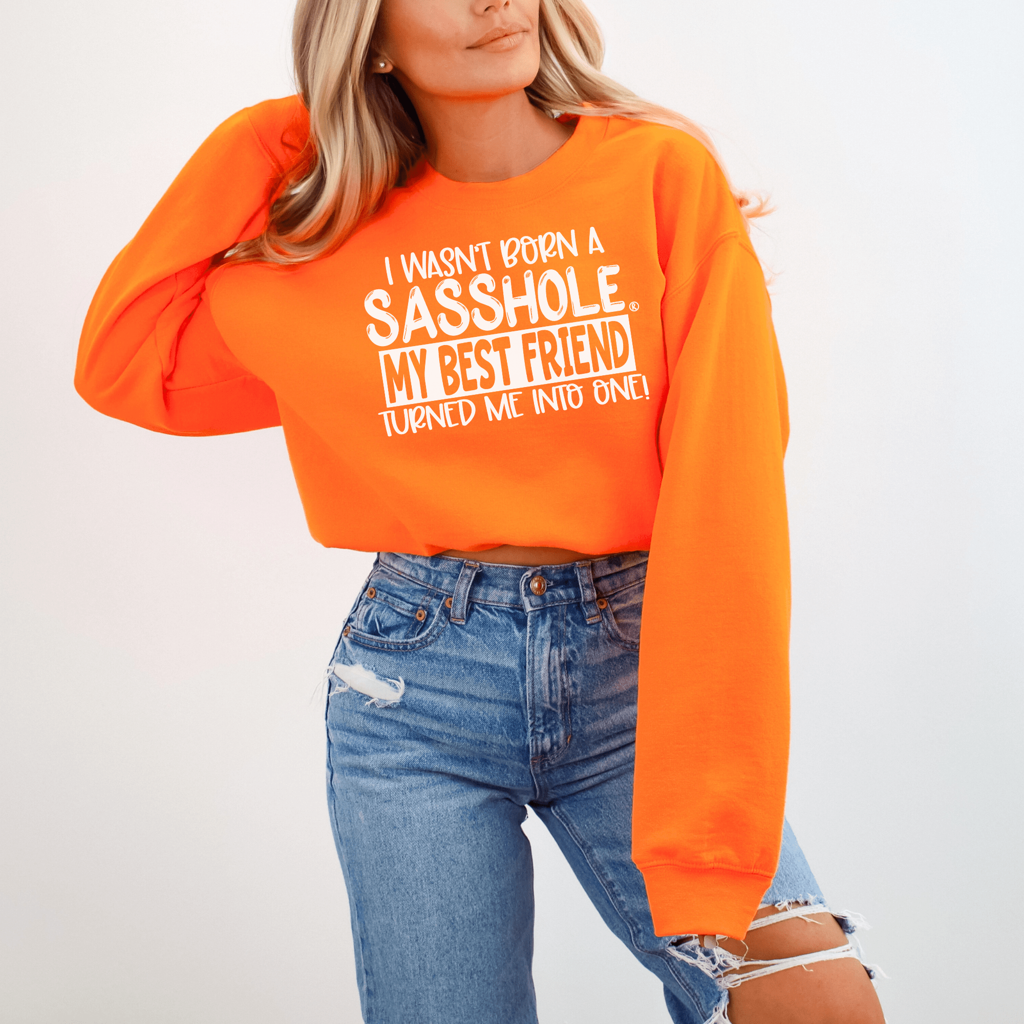 Image of Sasshole® Bestie Women's Sweatshirt – Partners in Sass! - Funny Graphic Tee by Sasshole® Clothing