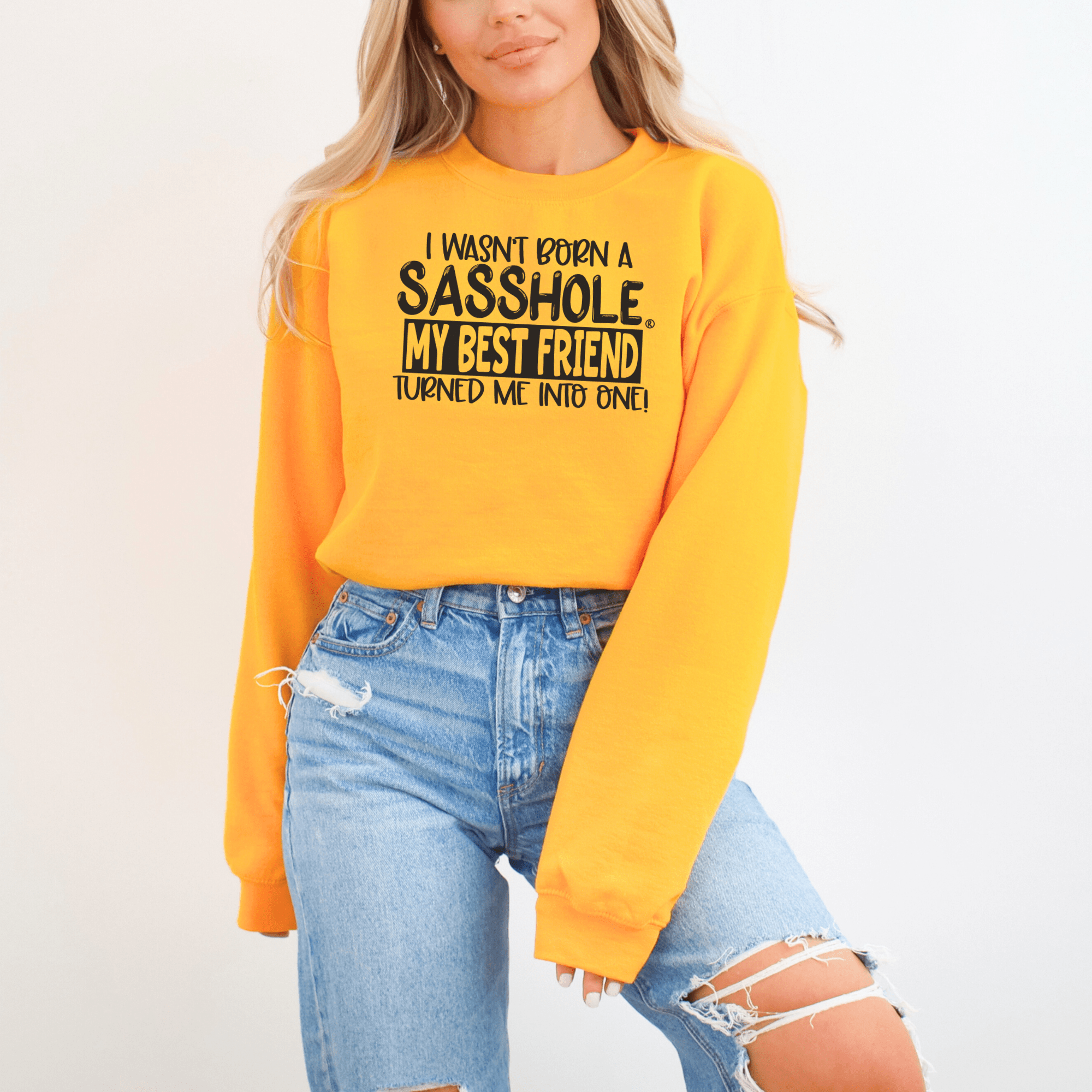 Image of Sasshole® Bestie Women's Sweatshirt – Partners in Sass! - Funny Graphic Tee by Sasshole® Clothing