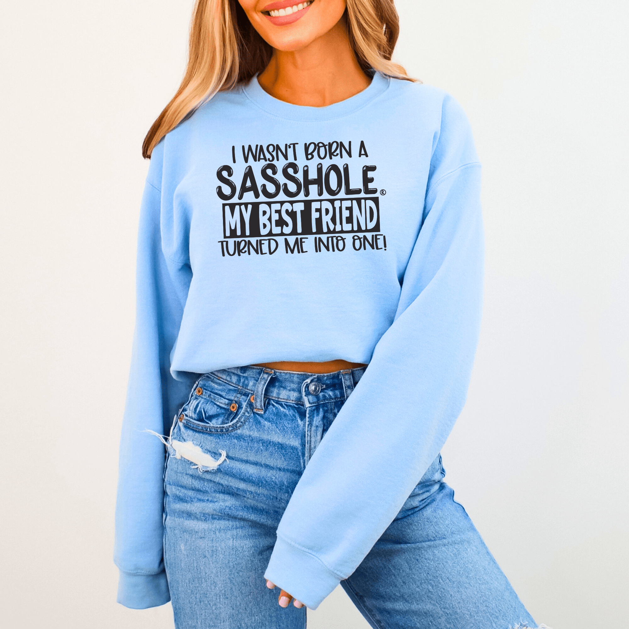 Image of Sasshole® Bestie Women's Sweatshirt – Partners in Sass! - Funny Graphic Tee by Sasshole® Clothing