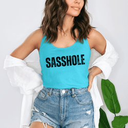Image of Sasshole® Bold Basics Women's Tank Top - Effortlessly Edgy - Funny Graphic Tee by Sasshole® Clothing