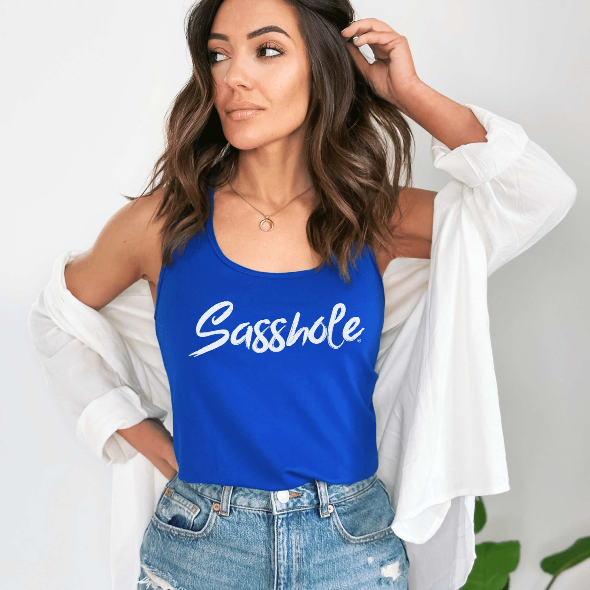 Image of Sasshole® Bold Script Women's Tank Top - Confidently Chic - Funny Graphic Tee by Sasshole® Clothing