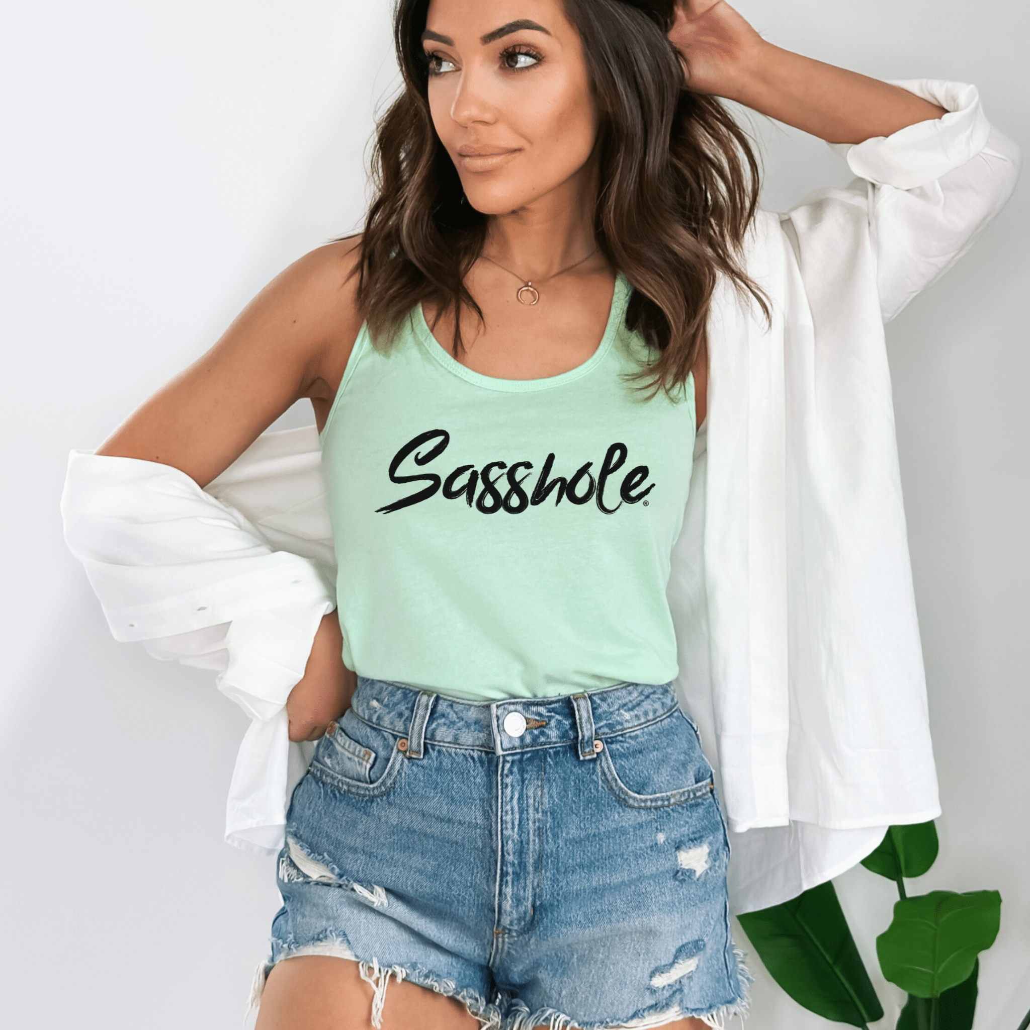 Image of Sasshole® Bold Script Women's Tank Top - Confidently Chic - Funny Graphic Tee by Sasshole® Clothing