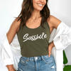 Sasshole® Bold Script Women's Tank Top - Confidently Chic - Funny Graphic Tee by Sasshole® Clothing
