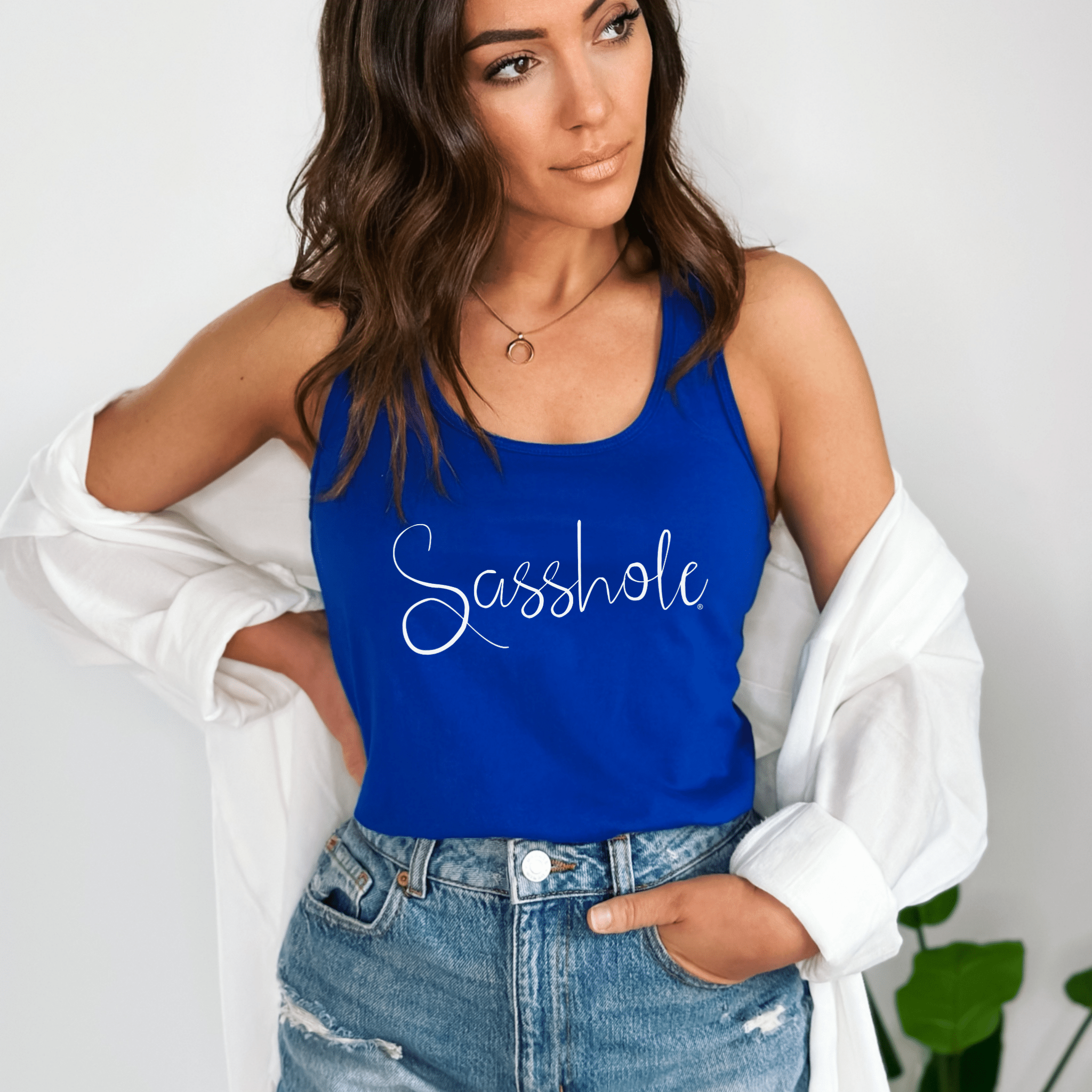 Image of Sasshole® Elegant Script Women's Tank Top - Sassy & Sophisticated - Funny Graphic Tee by Sasshole® Clothing