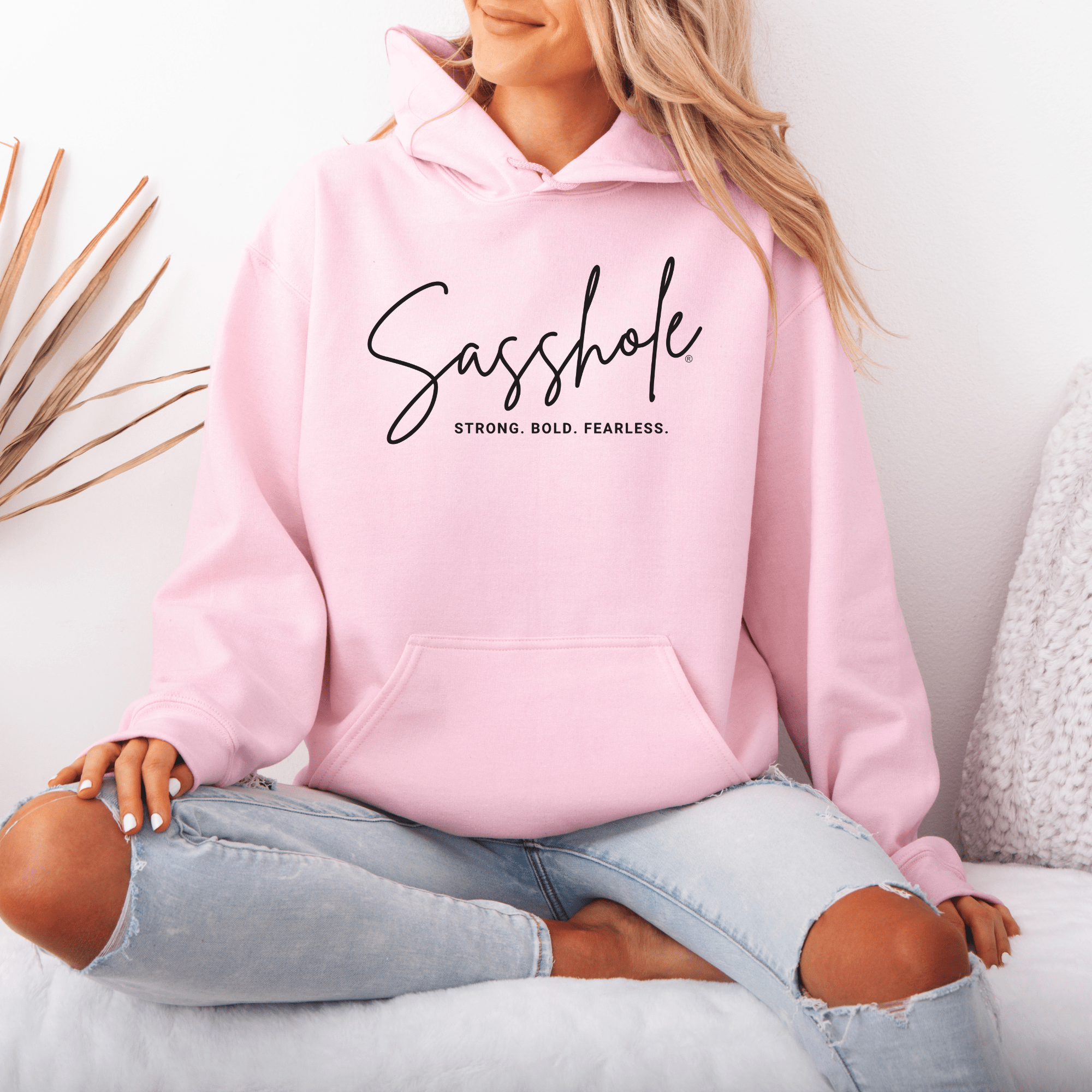 Image of Sasshole® Empowerment Hoodie - Strong, Bold, Fearless Women's Hoodie - Funny Graphic Tee by Sasshole® Clothing