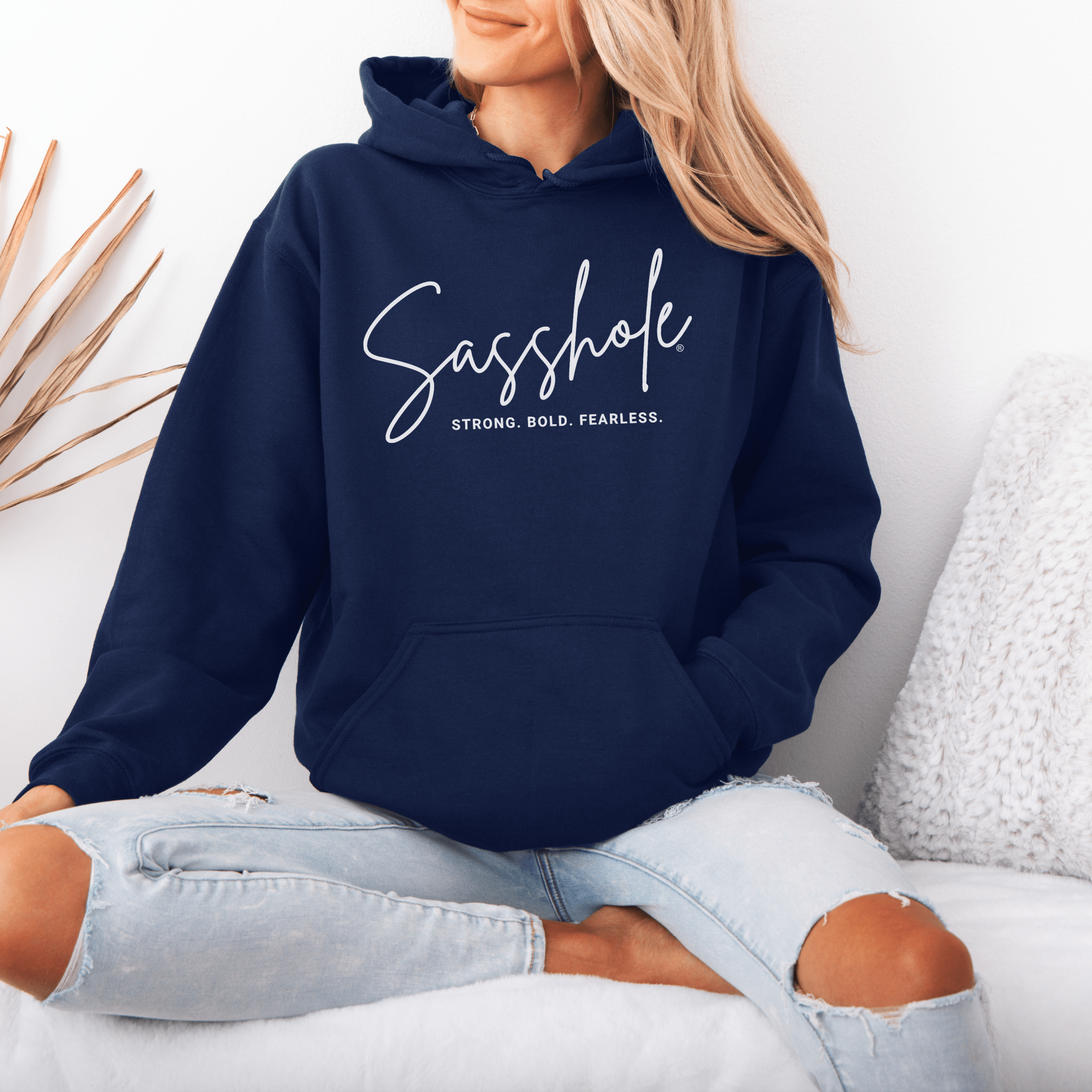 Image of Sasshole® Empowerment Hoodie - Strong, Bold, Fearless Women's Hoodie - Funny Graphic Tee by Sasshole® Clothing