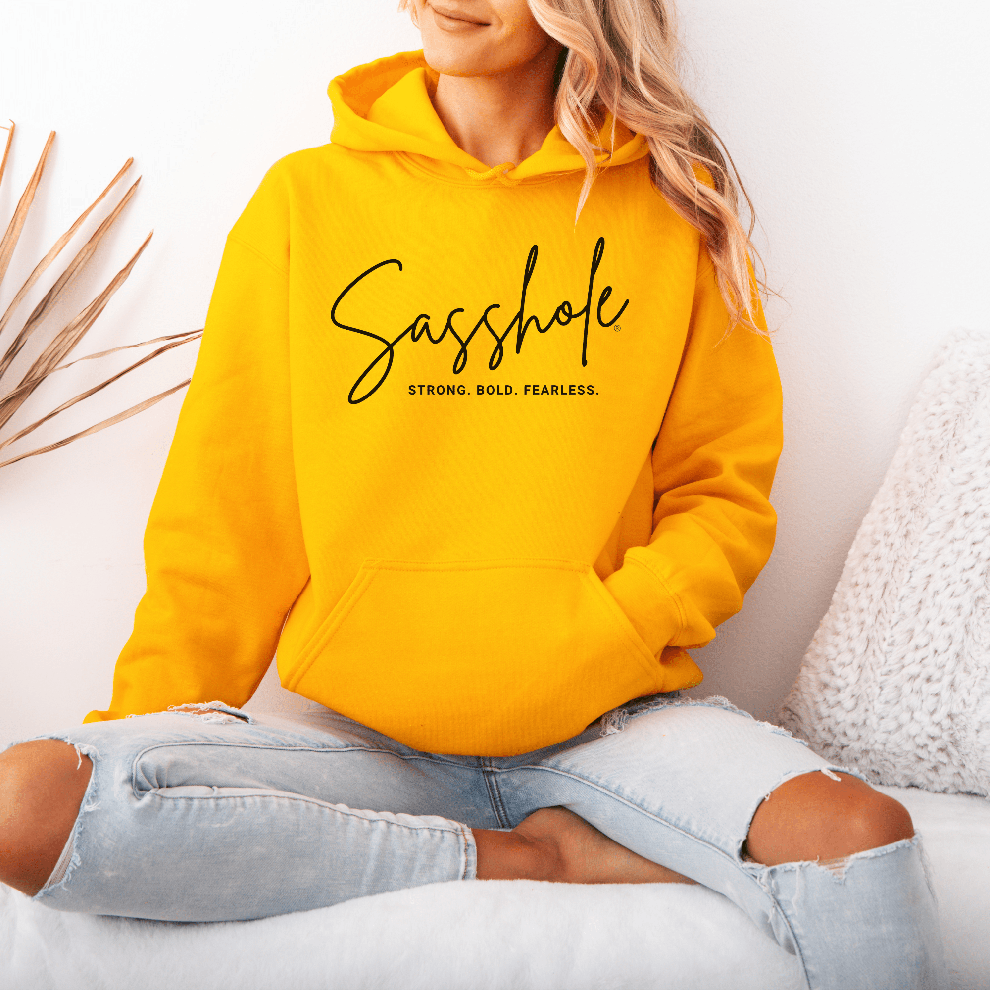 Image of Sasshole® Empowerment Hoodie - Strong, Bold, Fearless Women's Hoodie - Funny Graphic Tee by Sasshole® Clothing