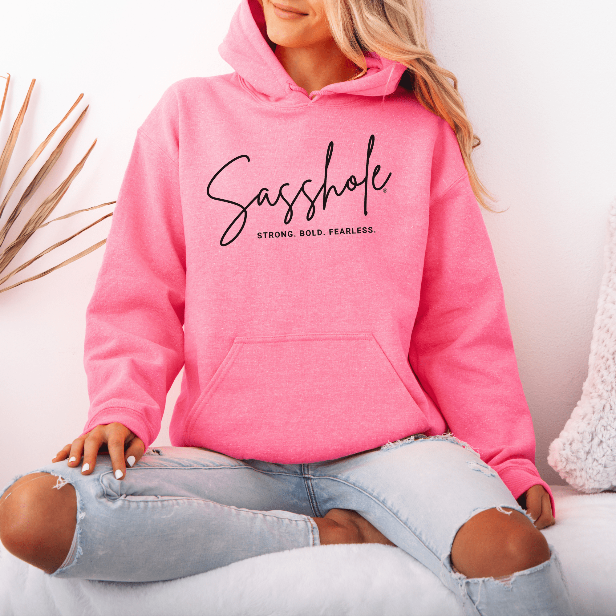 Image of Sasshole® Empowerment Hoodie - Strong, Bold, Fearless Women's Hoodie - Funny Graphic Tee by Sasshole® Clothing