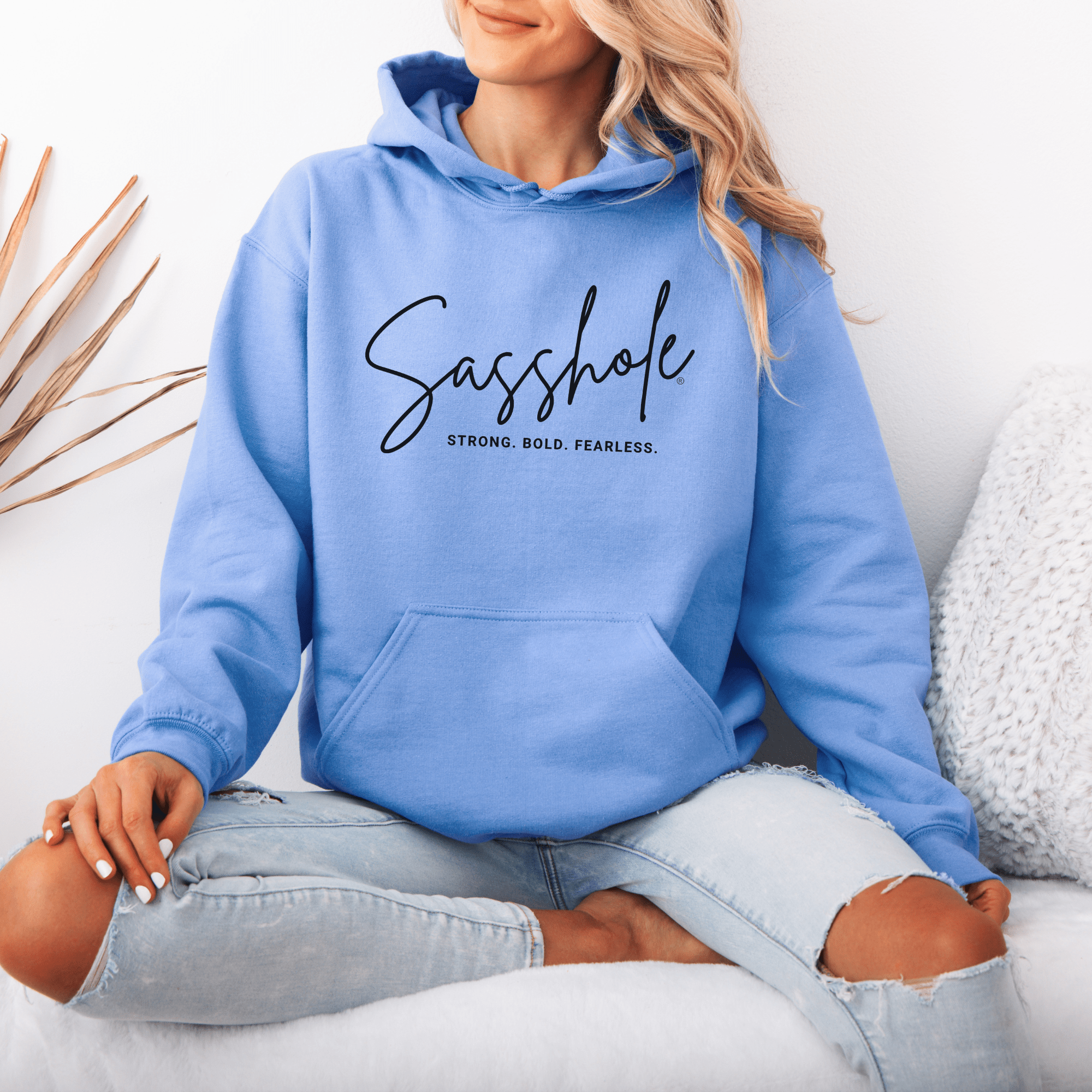 Image of Sasshole® Empowerment Hoodie - Strong, Bold, Fearless Women's Hoodie - Funny Graphic Tee by Sasshole® Clothing