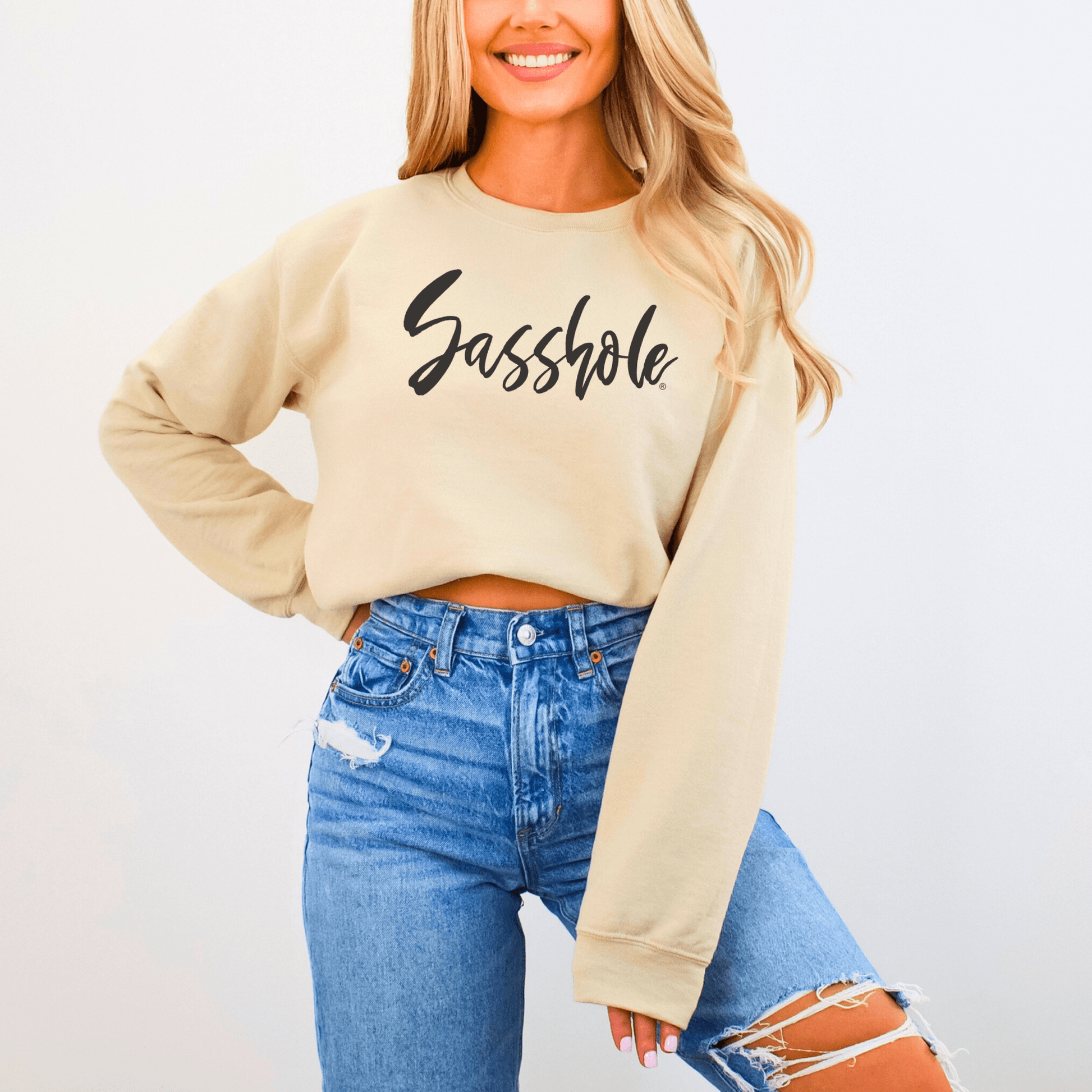 Sasshole® Essentials: Women's Funny Sweatshirt - Funny Graphic Tee by Sasshole® Clothing