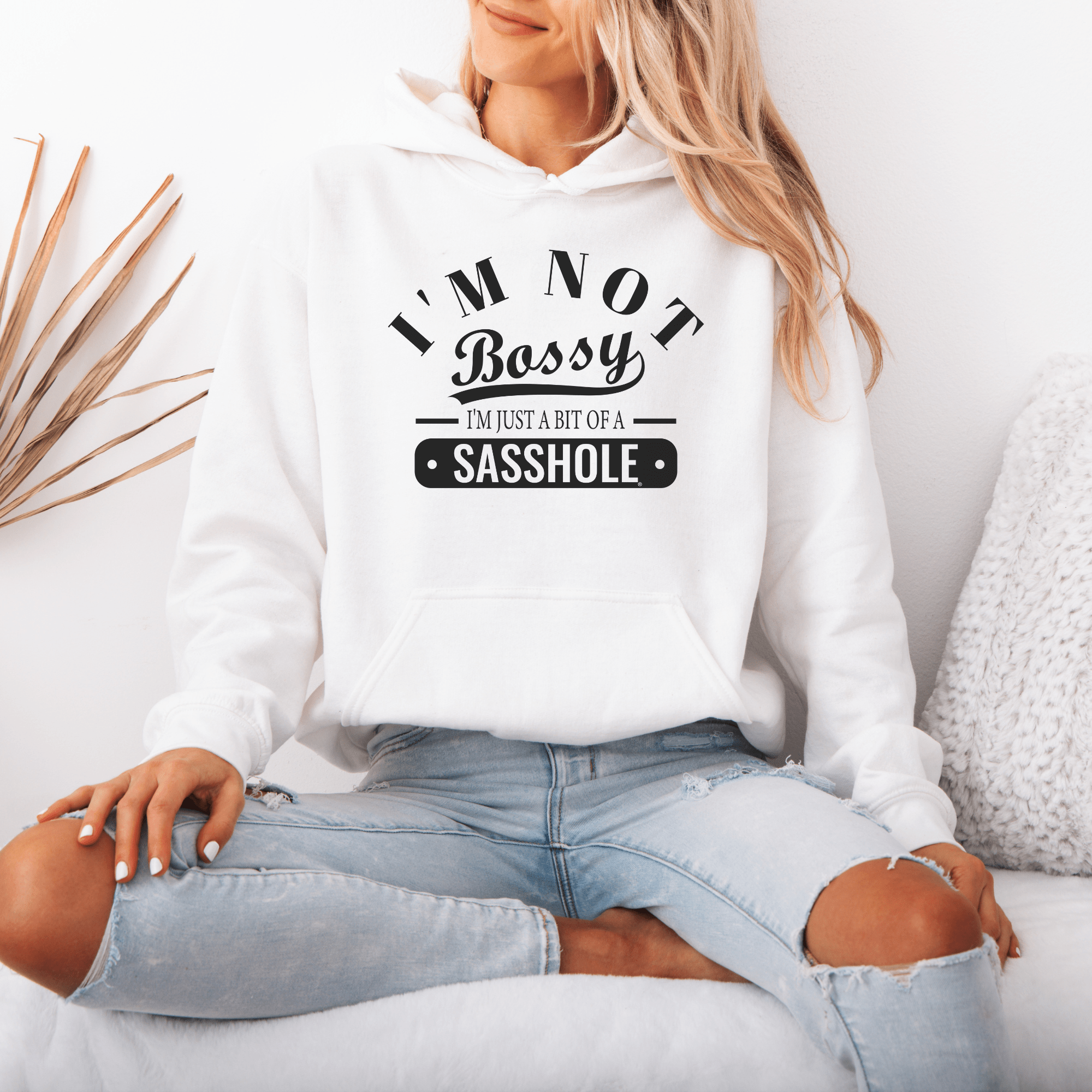 Image of Sasshole® in Charge: Not Bossy, Just Honest Women's Hoodie - Funny Graphic Tee by Sasshole® Clothing