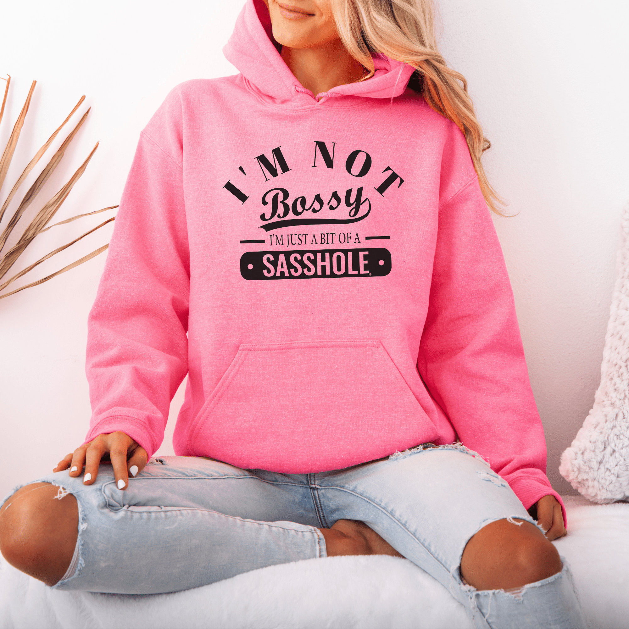 Image of Sasshole® in Charge: Not Bossy, Just Honest Women's Hoodie - Funny Graphic Tee by Sasshole® Clothing