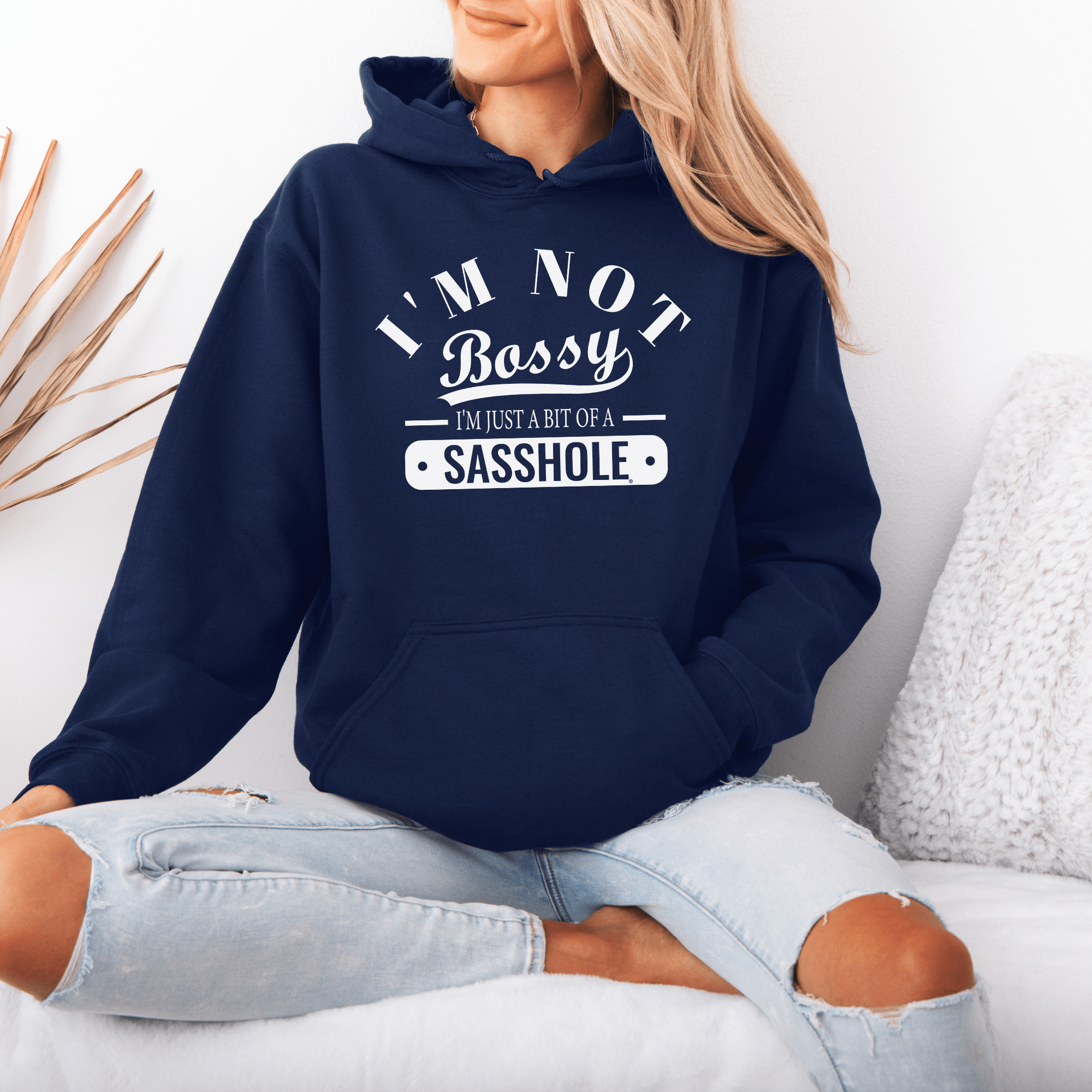 Image of Sasshole® in Charge: Not Bossy, Just Honest Women's Hoodie - Funny Graphic Tee by Sasshole® Clothing