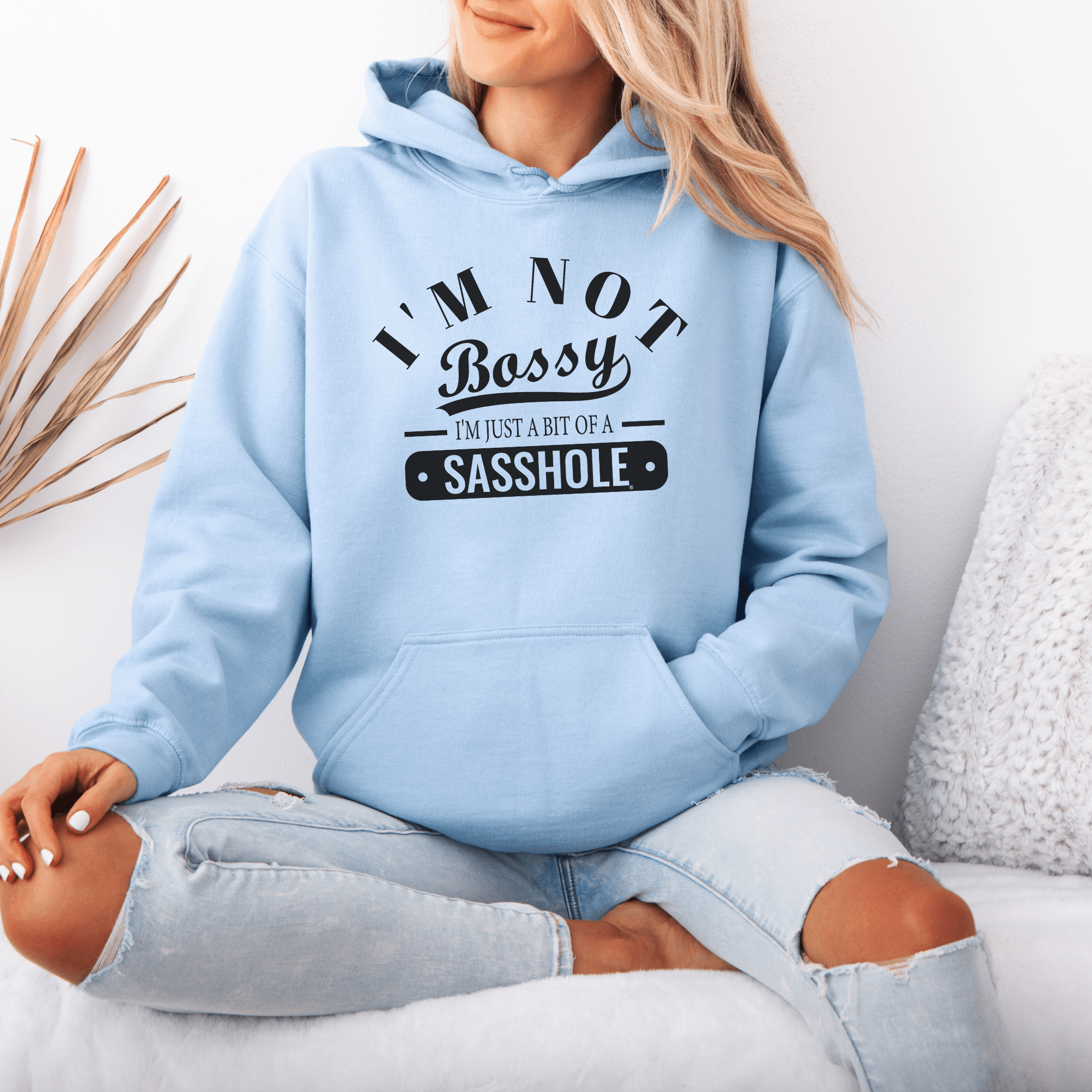 Image of Sasshole® in Charge: Not Bossy, Just Honest Women's Hoodie - Funny Graphic Tee by Sasshole® Clothing