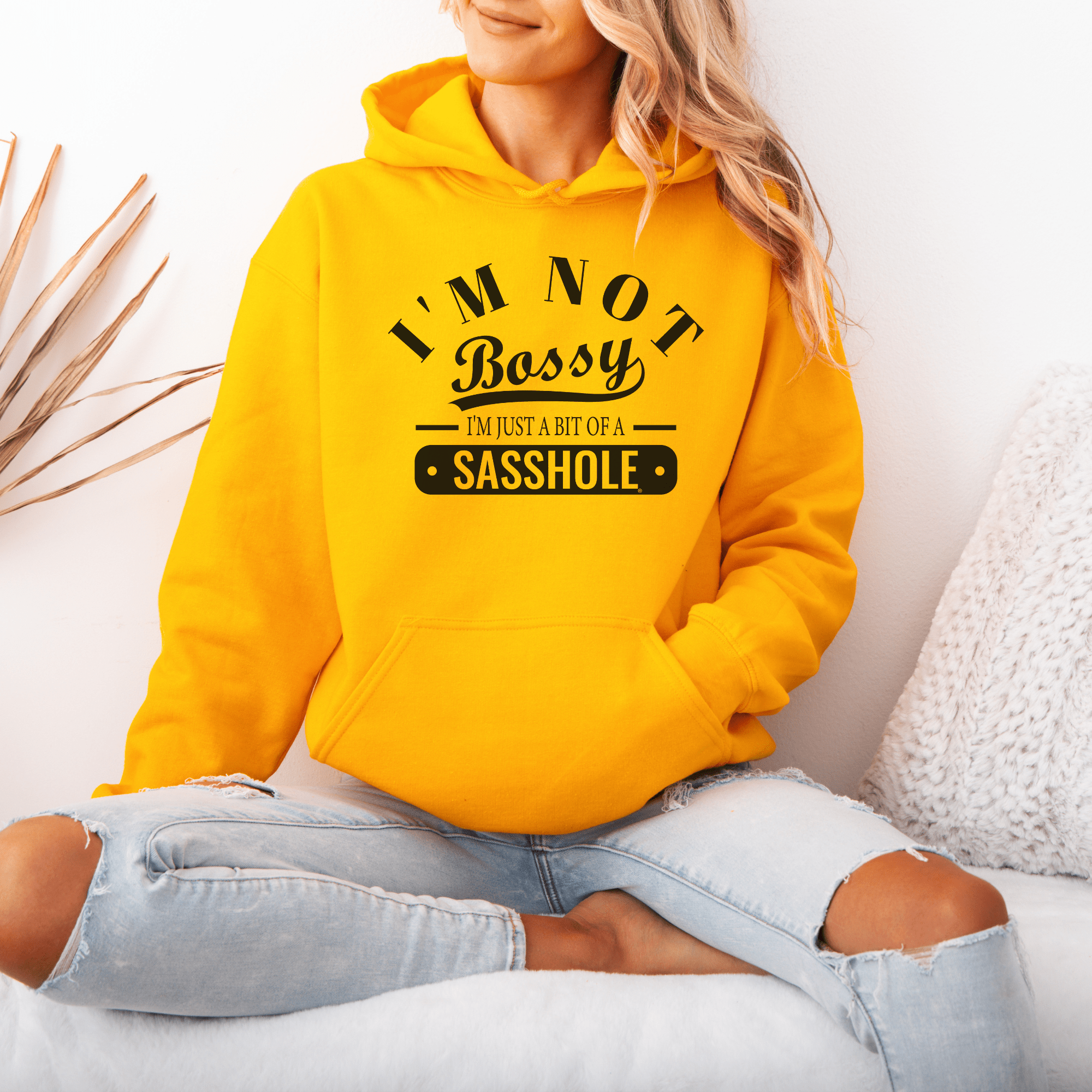 Image of Sasshole® in Charge: Not Bossy, Just Honest Women's Hoodie - Funny Graphic Tee by Sasshole® Clothing