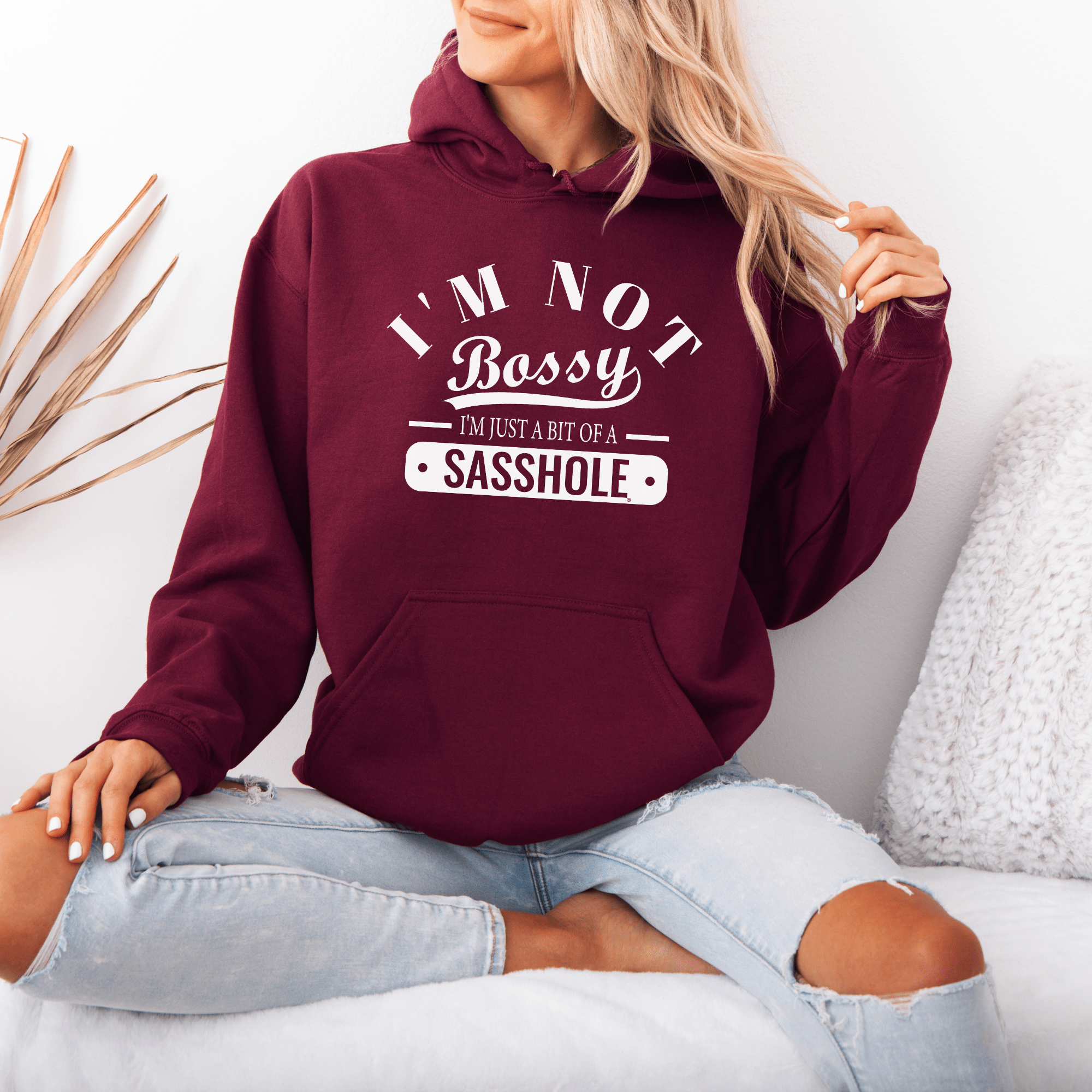 Image of Sasshole® in Charge: Not Bossy, Just Honest Women's Hoodie - Funny Graphic Tee by Sasshole® Clothing
