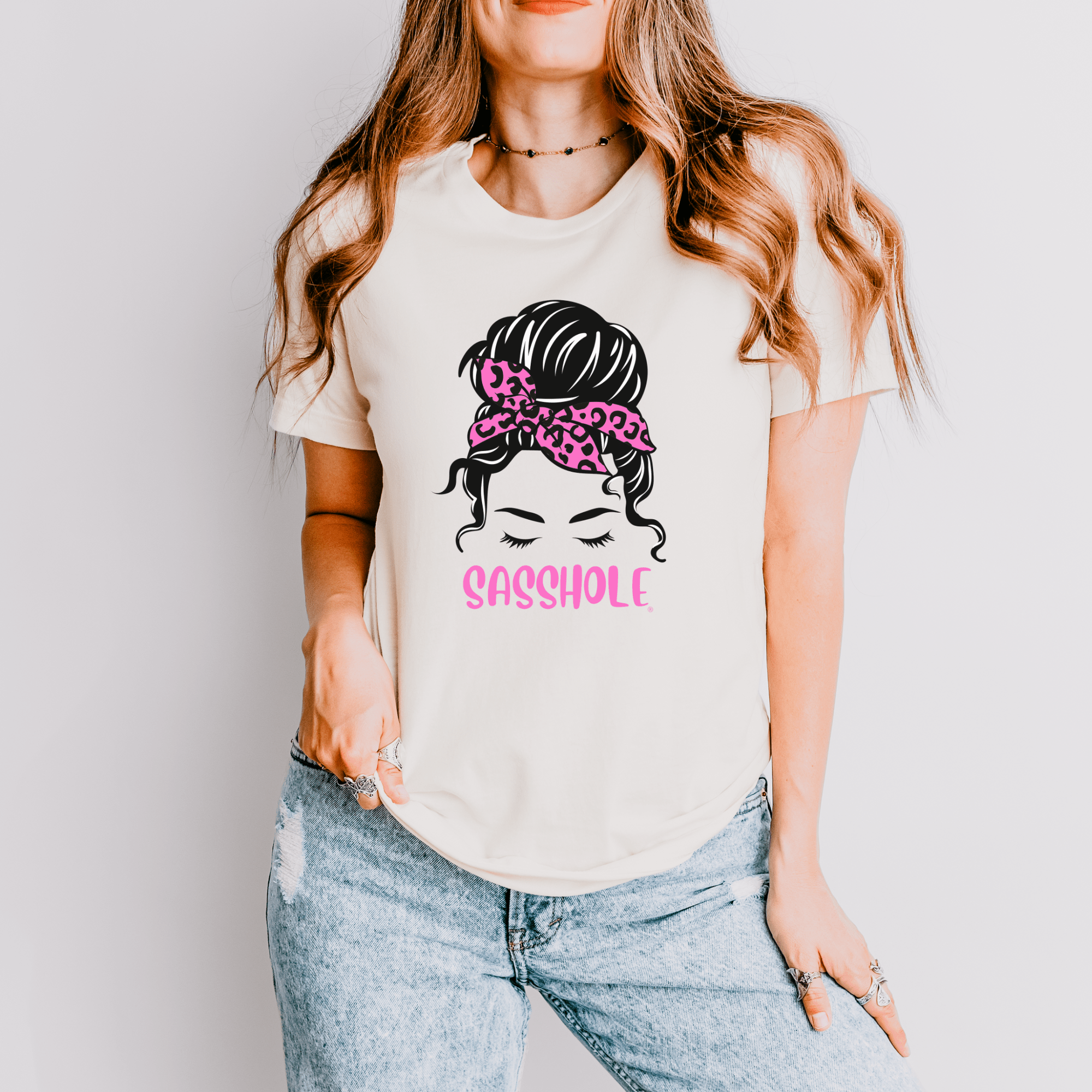 Image of Sasshole® Leopard Bandana T-Shirt - Bold, Chic, and Sassy Style - Funny Graphic Tee by Sasshole® Clothing