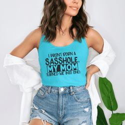 Image of Sasshole® Mom - Made Women's Tank Top – A Tribute to the Original Sass Queen - Funny Graphic Tee by Sasshole® Clothing
