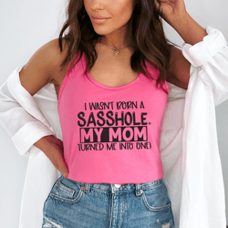 Image of Sasshole® Mom - Made Women's Tank Top – A Tribute to the Original Sass Queen - Funny Graphic Tee by Sasshole® Clothing