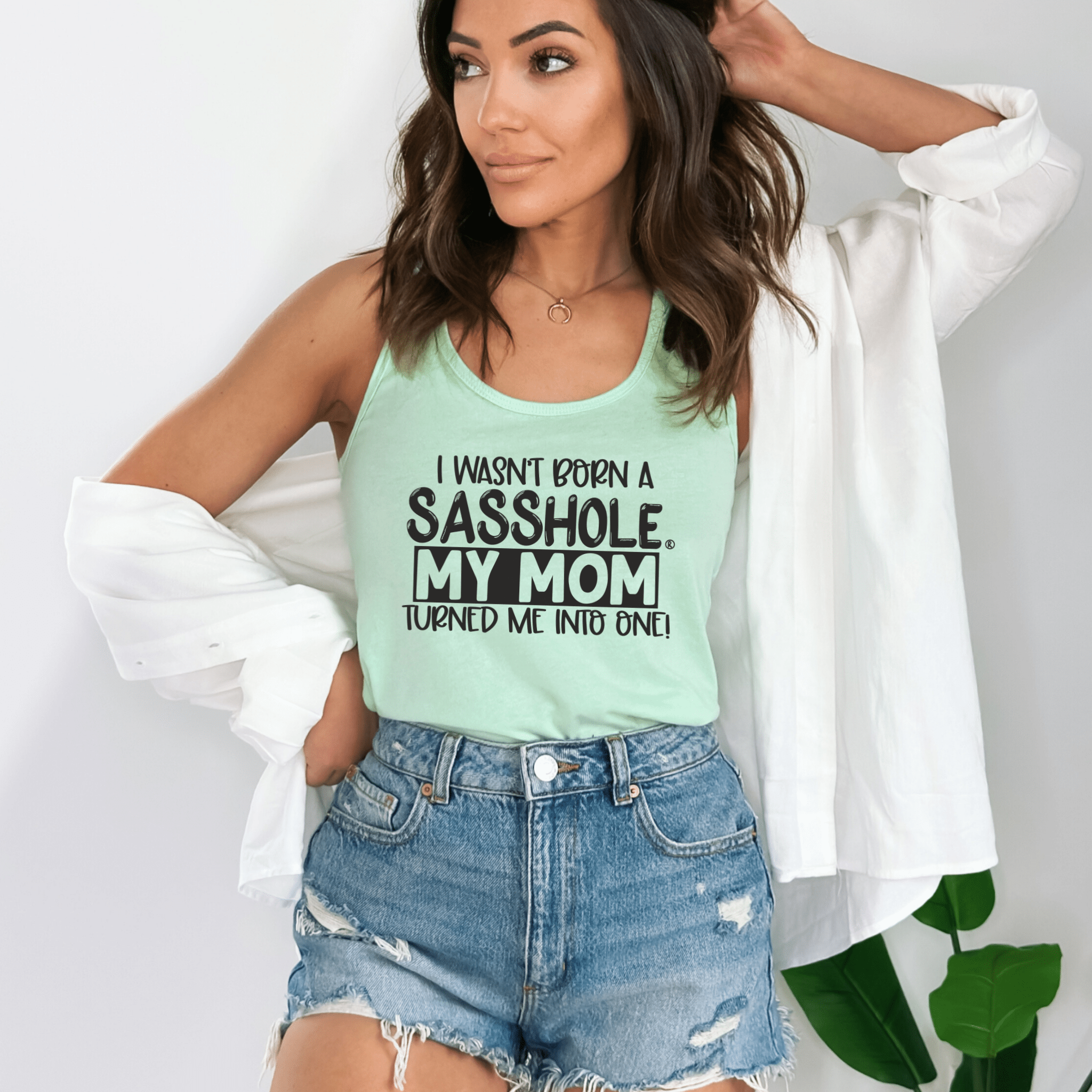 Image of Sasshole® Mom - Made Women's Tank Top – A Tribute to the Original Sass Queen - Funny Graphic Tee by Sasshole® Clothing