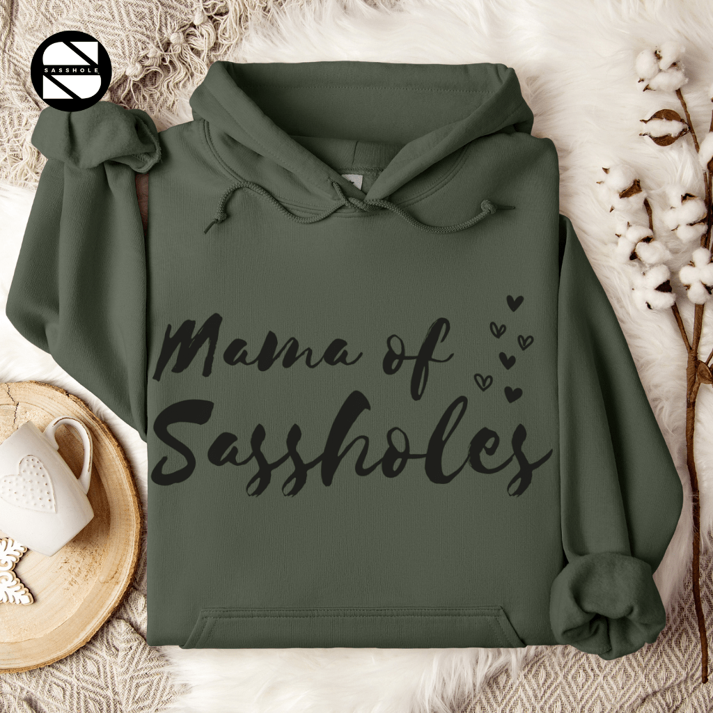 Image of Sasshole® Mom Vibes: Comfy & Stylish Women's Hoodie - Funny Graphic Tee by Sasshole® Clothing