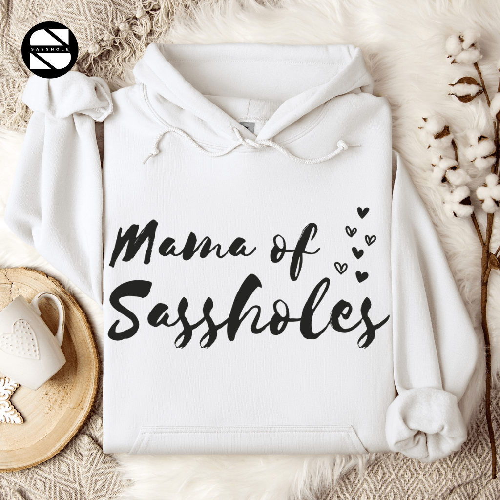 Sasshole® Mom Vibes: Comfy & Stylish Women's Hoodie - Funny Graphic Tee by Sasshole® Clothing