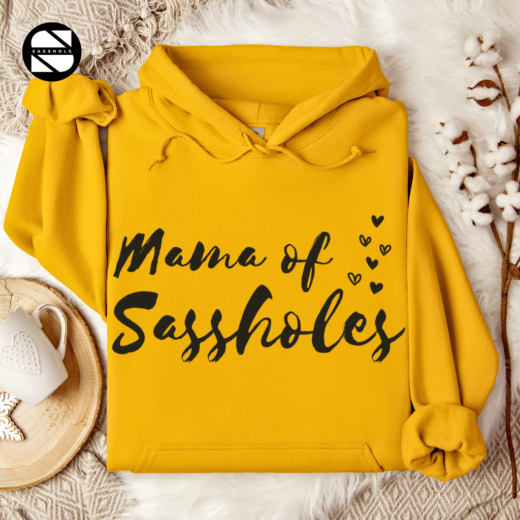Sasshole® Mom Vibes: Comfy & Stylish Women's Hoodie - Funny Graphic Tee by Sasshole® Clothing