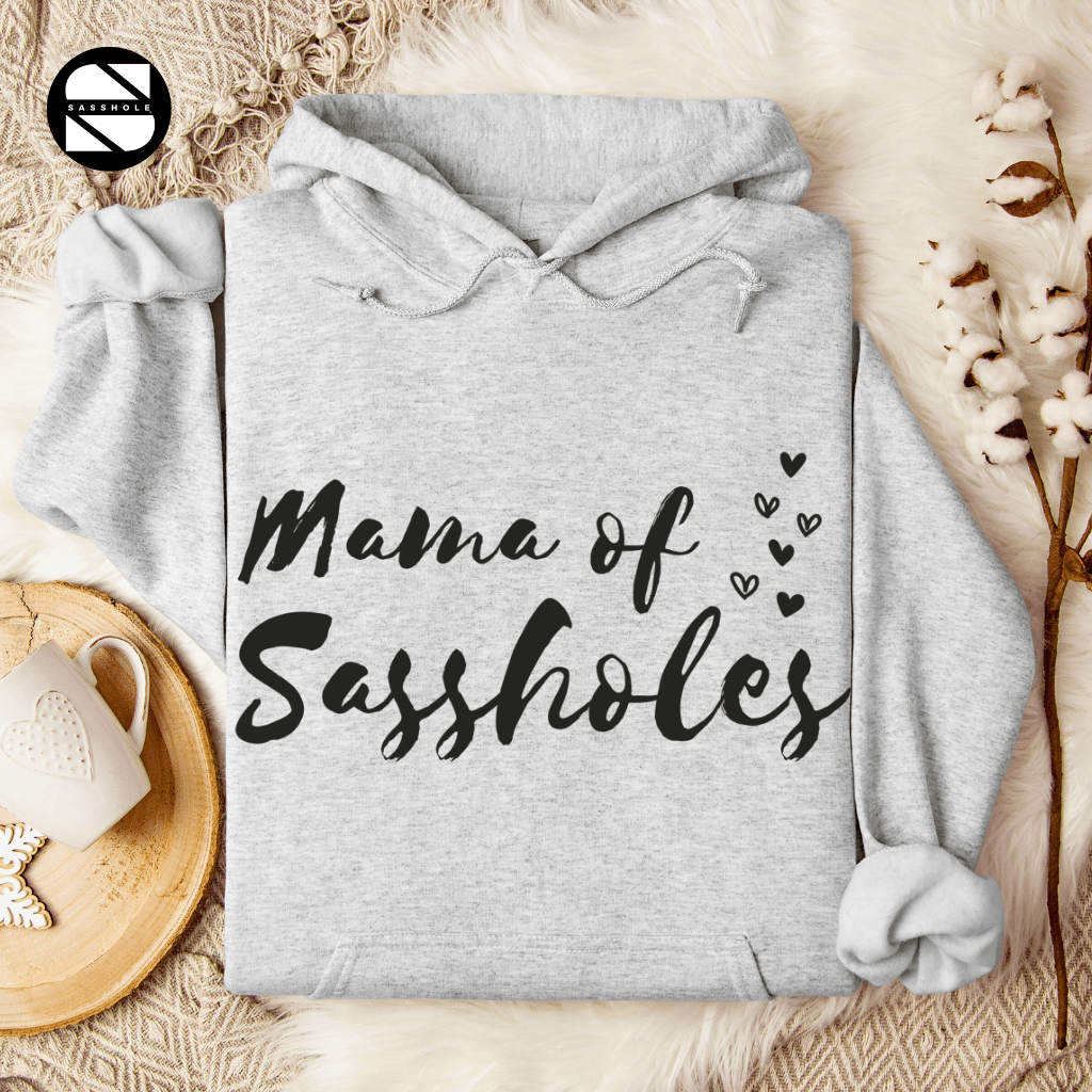 Sasshole® Mom Vibes: Comfy & Stylish Women's Hoodie - Funny Graphic Tee by Sasshole® Clothing