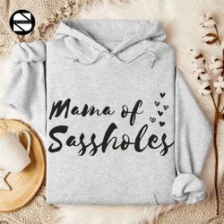 Image of Sasshole® Mom Vibes: Comfy & Stylish Women's Hoodie - Funny Graphic Tee by Sasshole® Clothing
