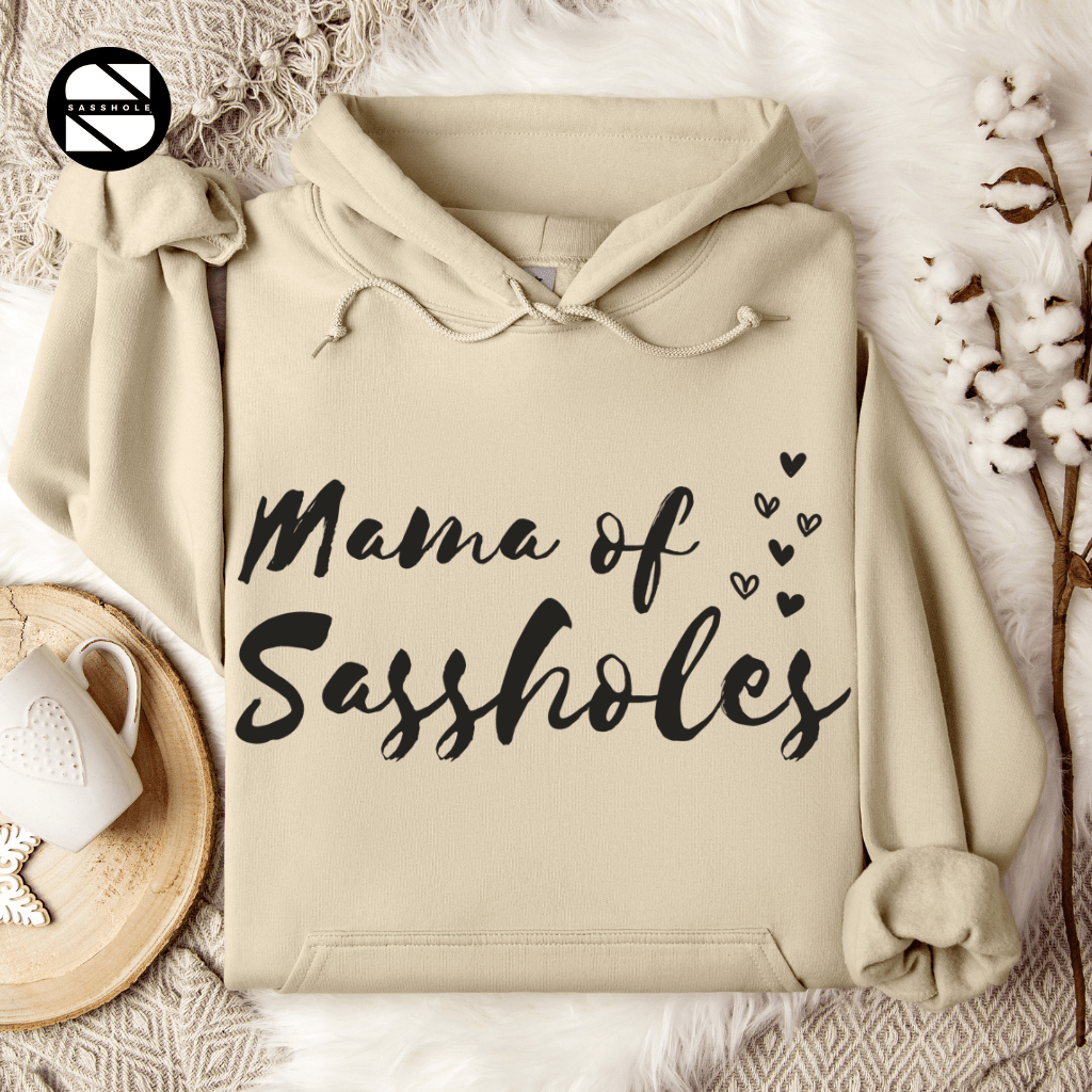 Image of Sasshole® Mom Vibes: Comfy & Stylish Women's Hoodie - Funny Graphic Tee by Sasshole® Clothing