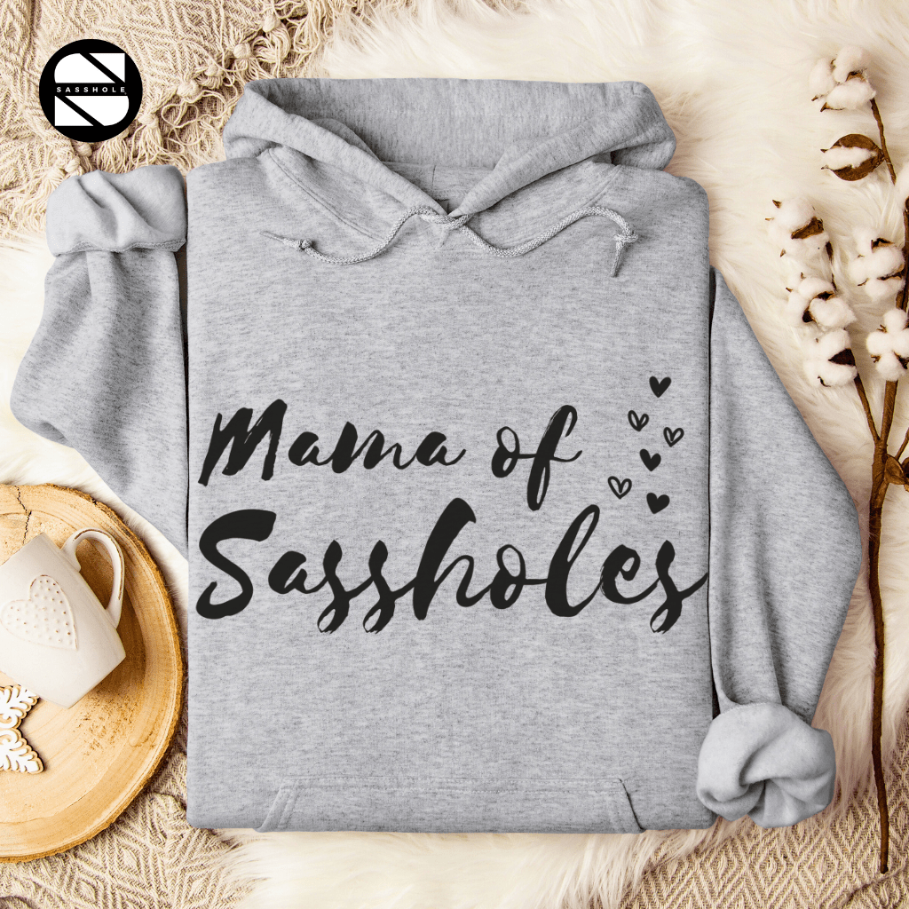 Image of Sasshole® Mom Vibes: Comfy & Stylish Women's Hoodie - Funny Graphic Tee by Sasshole® Clothing