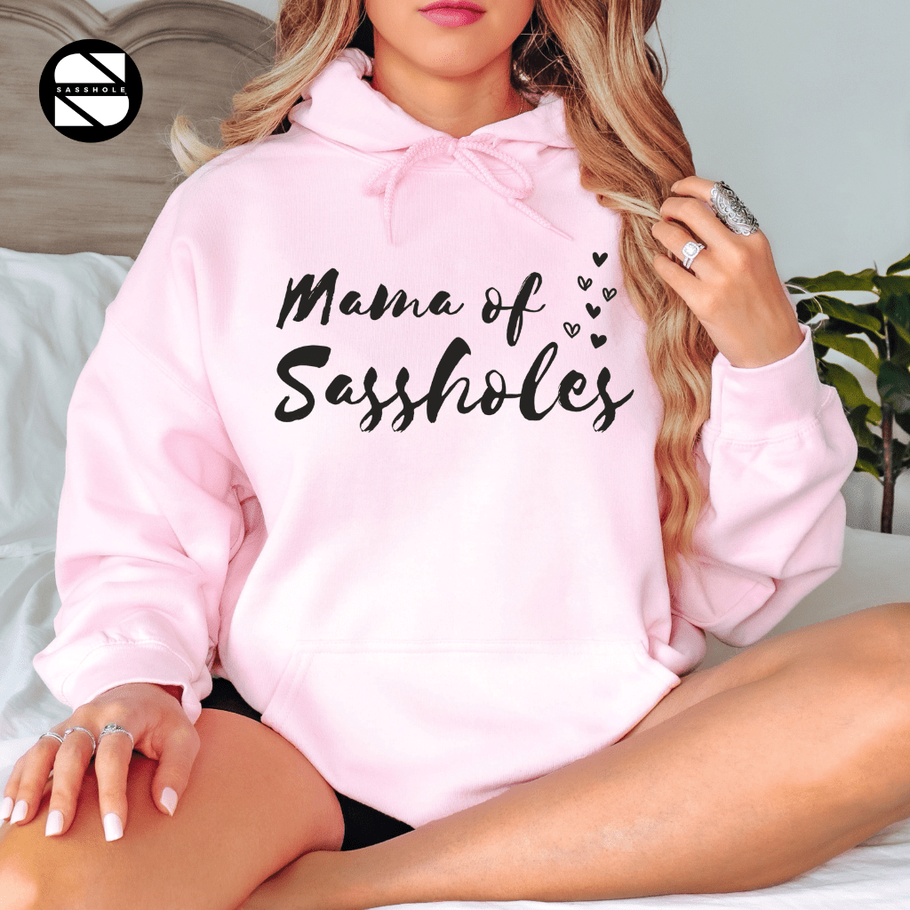 Sasshole® Mom Vibes: Comfy & Stylish Women's Hoodie - Funny Graphic Tee by Sasshole® Clothing