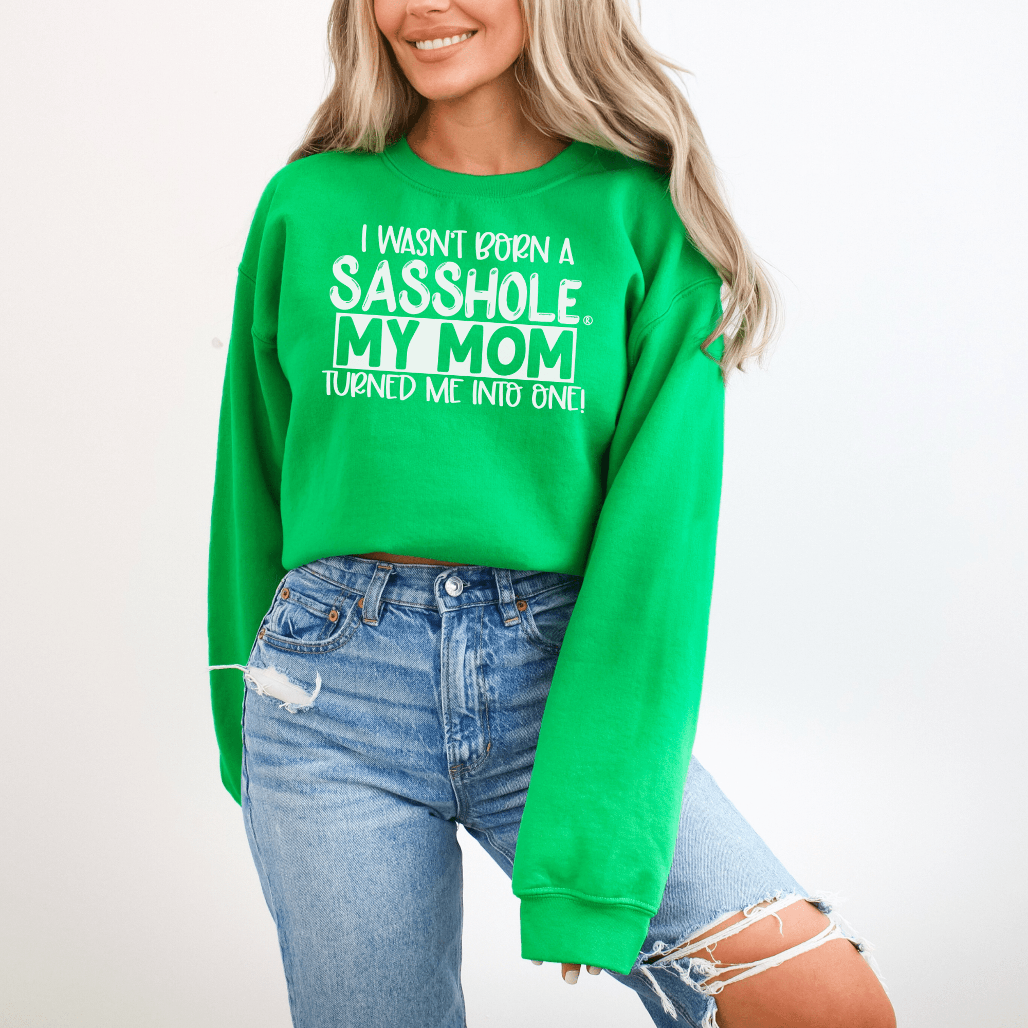 Image of Sasshole® Mom's Legacy Women's Sweatshirt – Born to Sass! - Funny Graphic Tee by Sasshole® Clothing