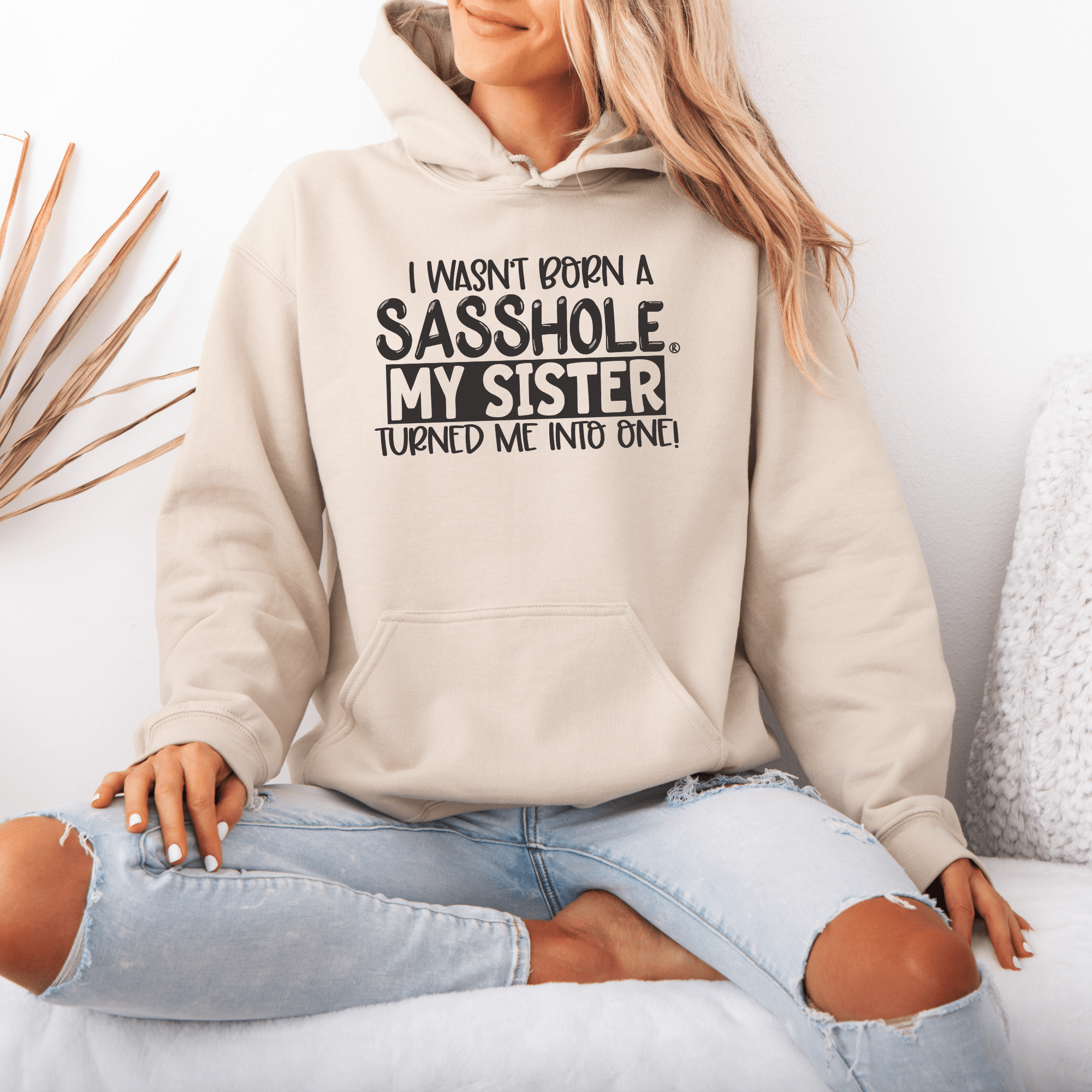 Image of Sasshole® My Sister Made Me One - Women's Hoodies - Funny Graphic Tee by Sasshole® Clothing