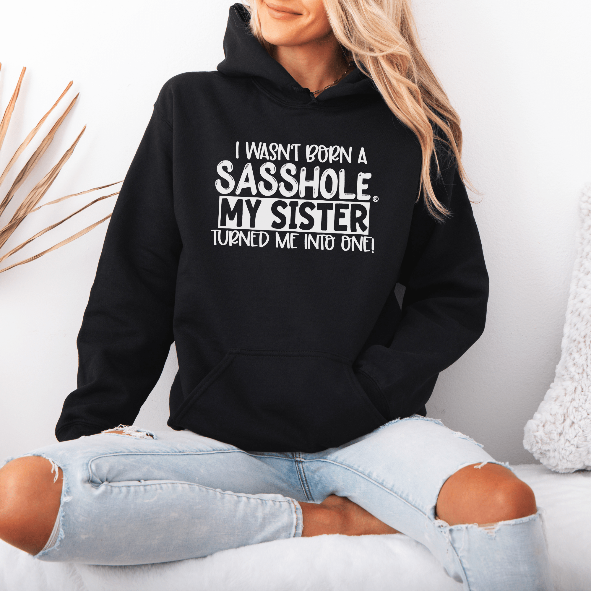 Image of Sasshole® My Sister Made Me One - Women's Hoodies - Funny Graphic Tee by Sasshole® Clothing