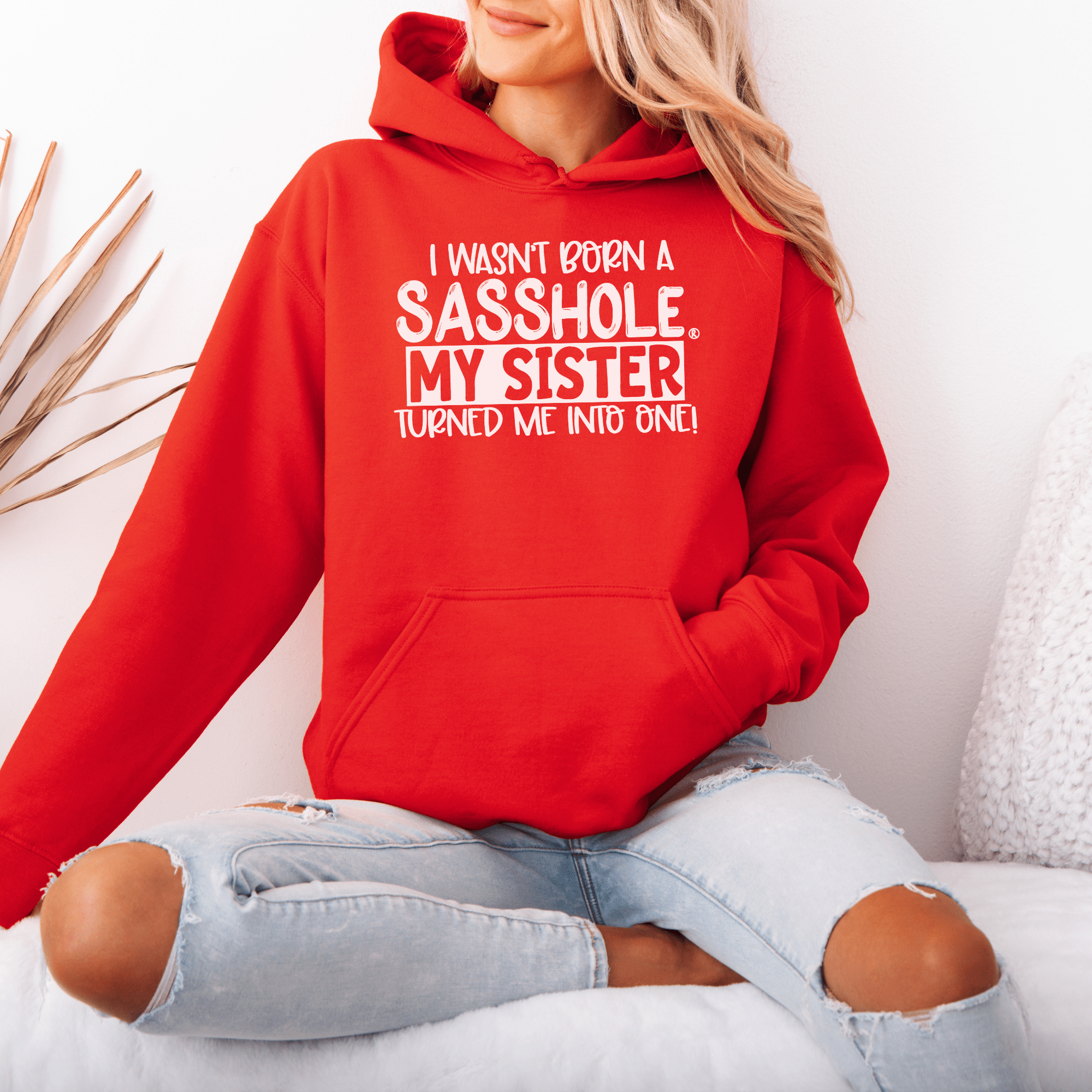 Image of Sasshole® My Sister Made Me One - Women's Hoodies - Funny Graphic Tee by Sasshole® Clothing