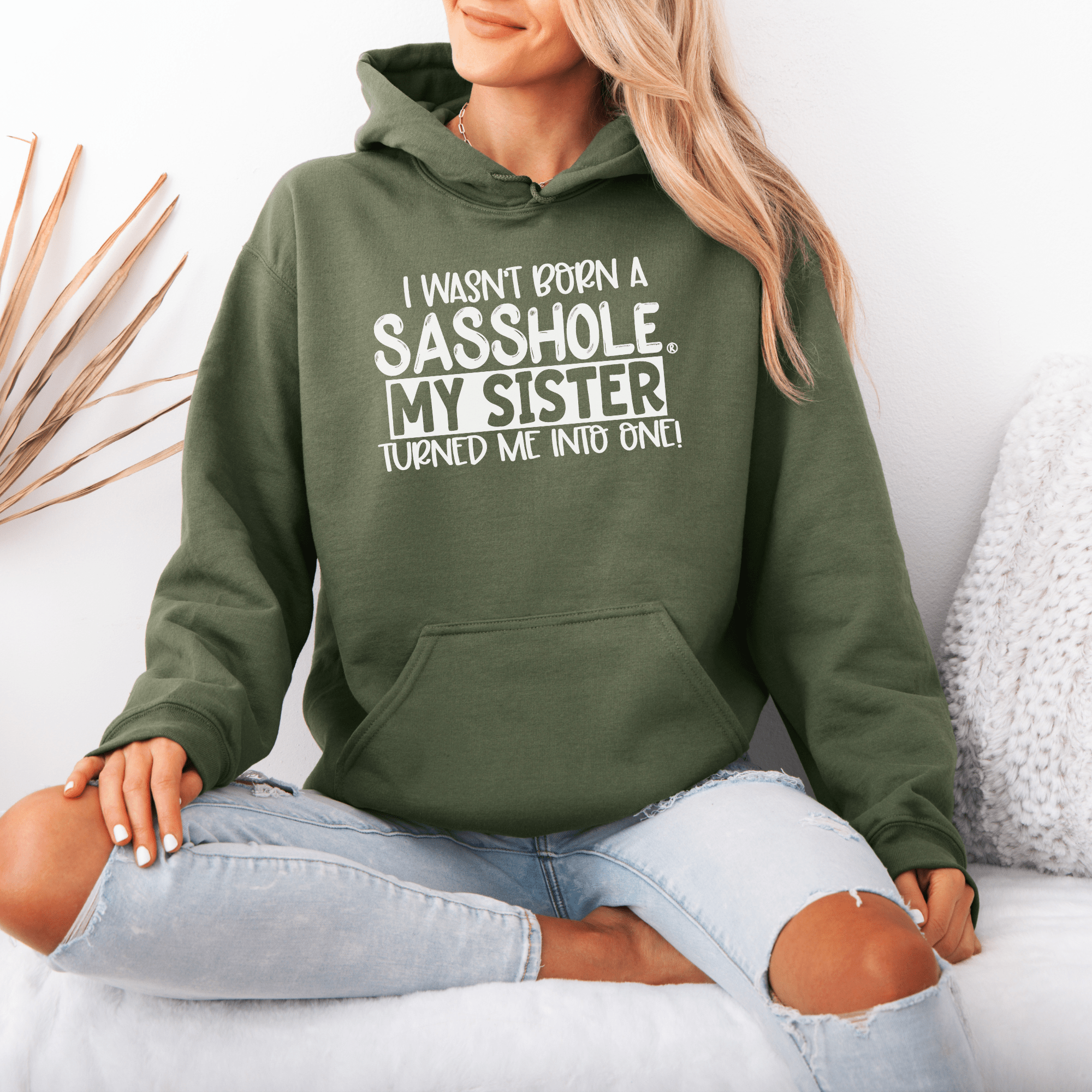Image of Sasshole® My Sister Made Me One - Women's Hoodies - Funny Graphic Tee by Sasshole® Clothing