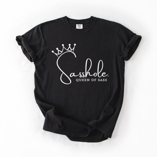 Sasshole® Queen of Sass Comfort Color T-Shirt – Funny, Empowering Graphic Tee for Women - Funny Graphic Tee by Sasshole® Clothing