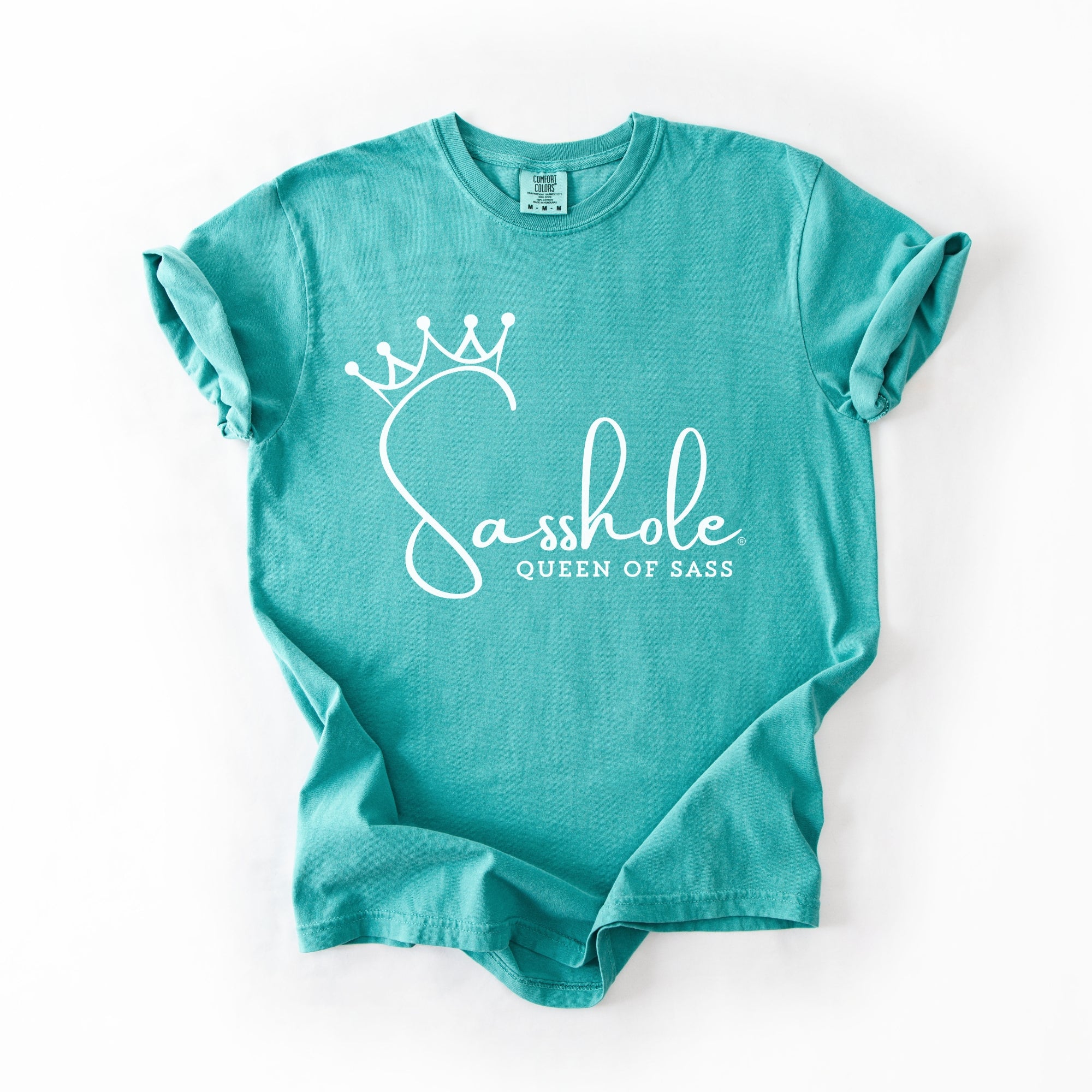 Image of Sasshole® Queen of Sass Comfort Color T-Shirt – Funny, Empowering Graphic Tee for Women - Funny Graphic Tee by Sasshole® Clothing