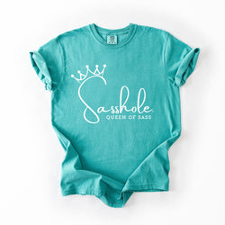 Image of Sasshole® Queen of Sass Comfort Color T-Shirt – Funny, Empowering Graphic Tee for Women - Funny Graphic Tee by Sasshole® Clothing