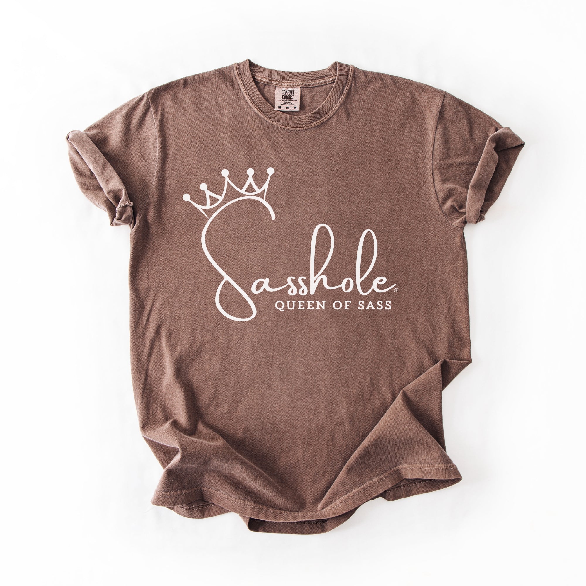 Image of Sasshole® Queen of Sass Comfort Color T-Shirt – Funny, Empowering Graphic Tee for Women - Funny Graphic Tee by Sasshole® Clothing